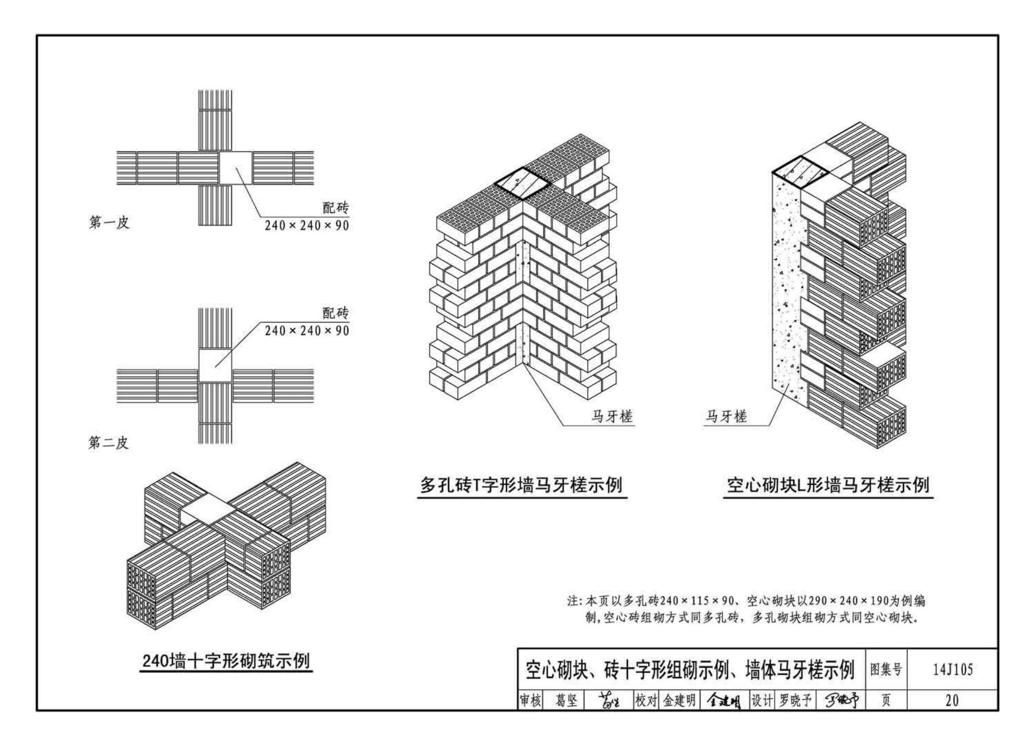 14J105--烧结页岩多孔砖、砌块墙体建筑构造