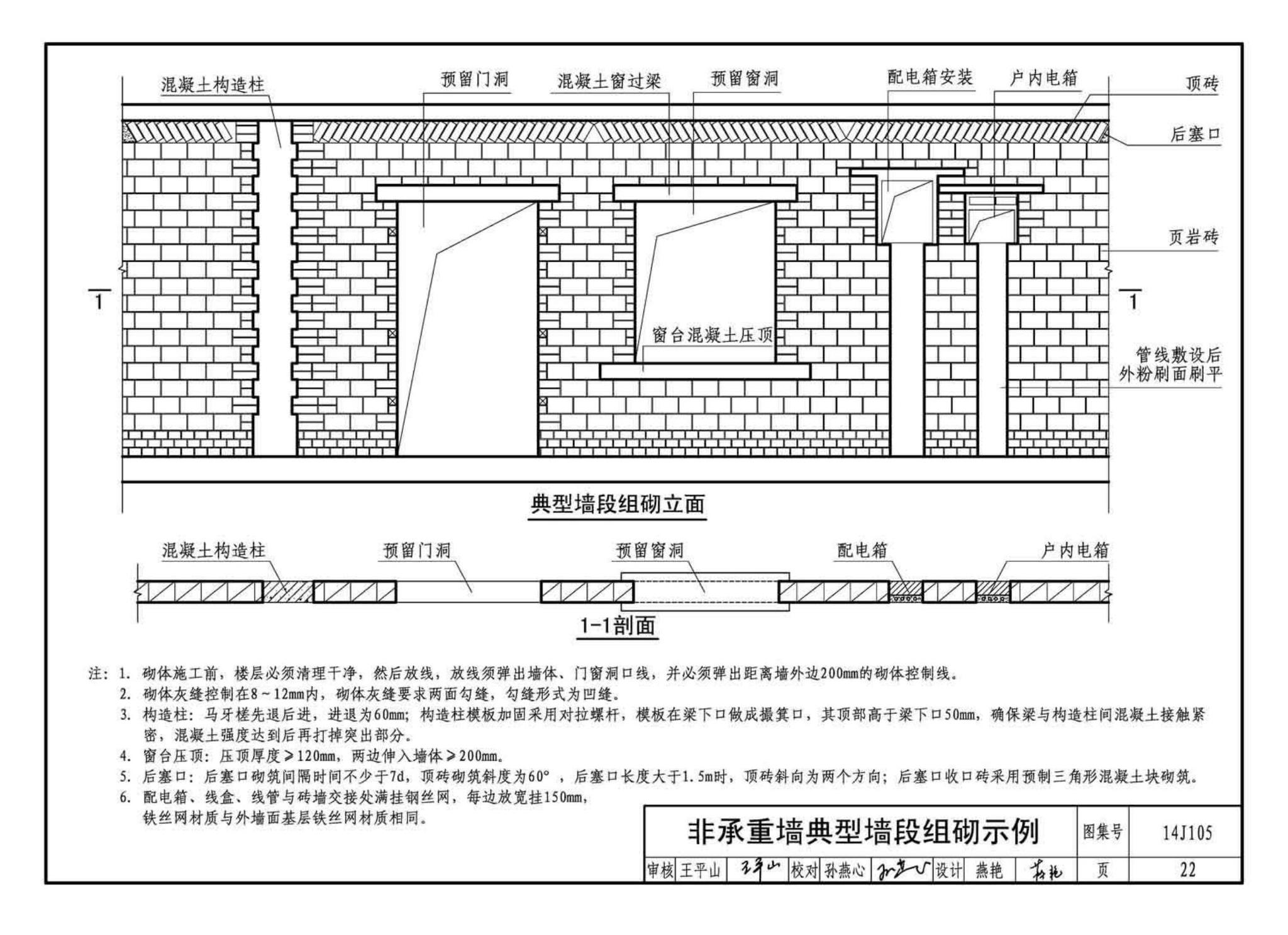 14J105--烧结页岩多孔砖、砌块墙体建筑构造