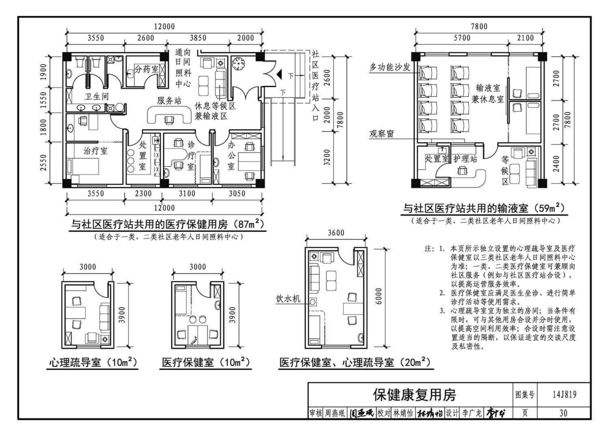 14J819--社区老年人日间照料中心标准设计样图