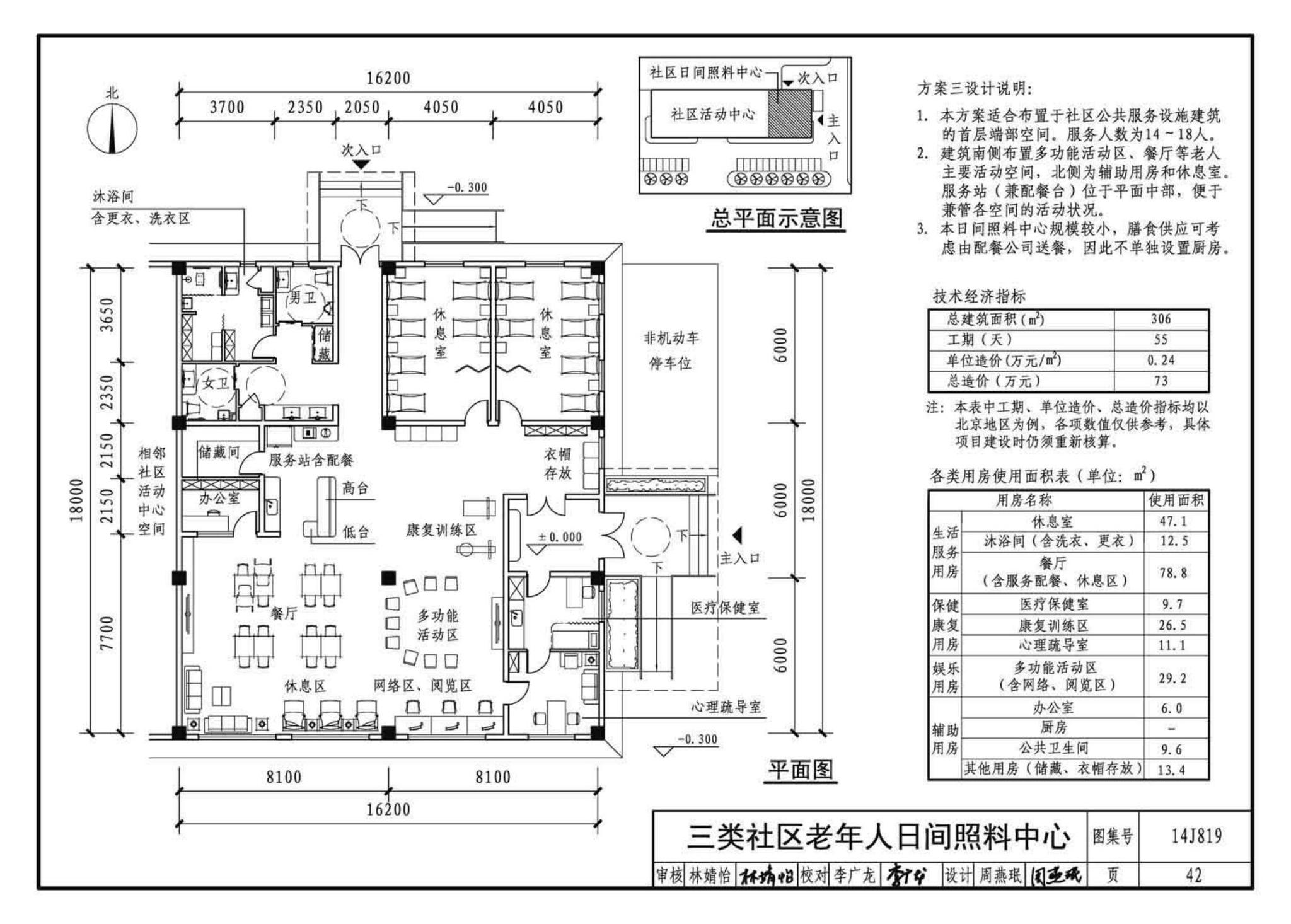 14J819--社区老年人日间照料中心标准设计样图