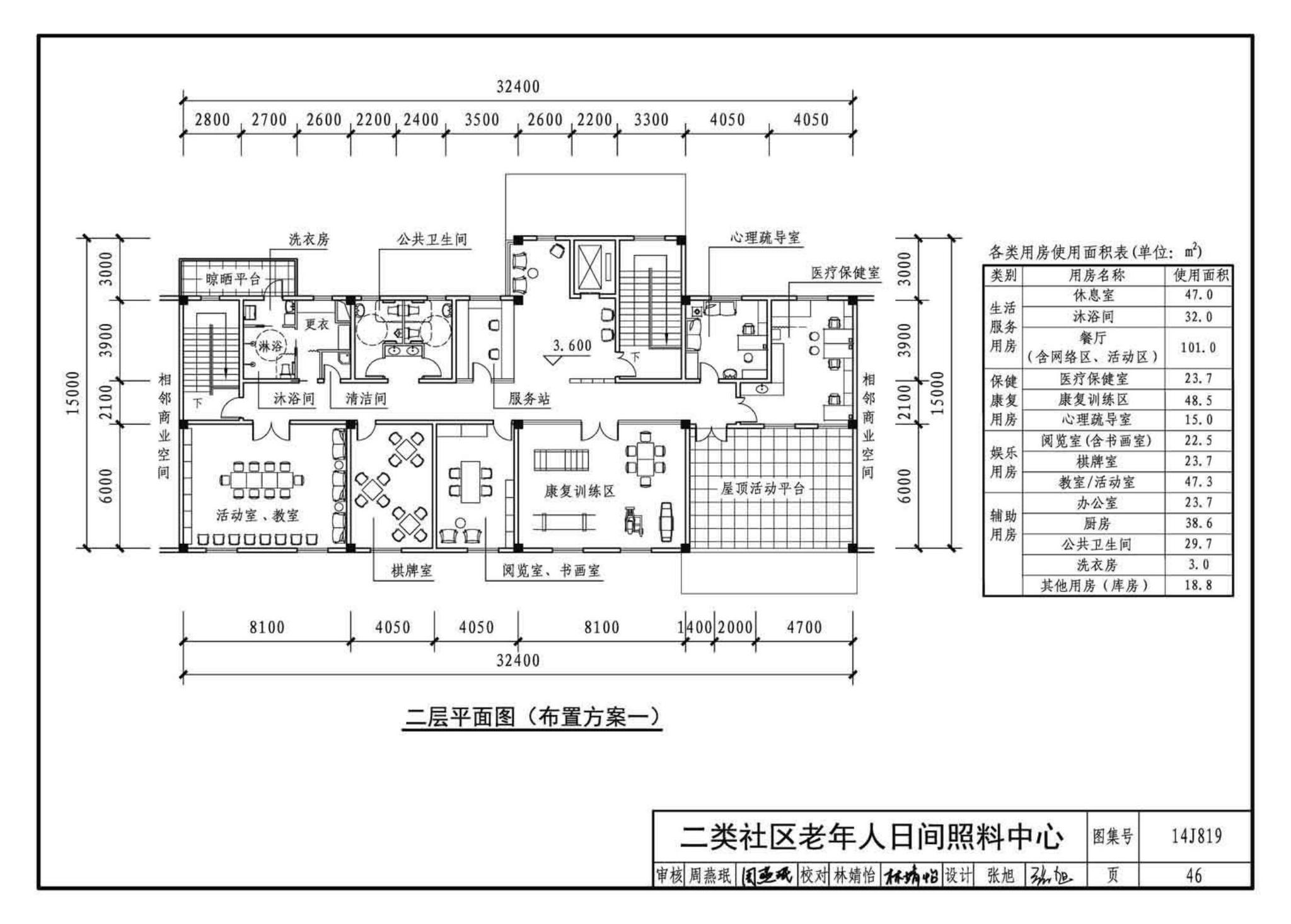 14J819--社区老年人日间照料中心标准设计样图