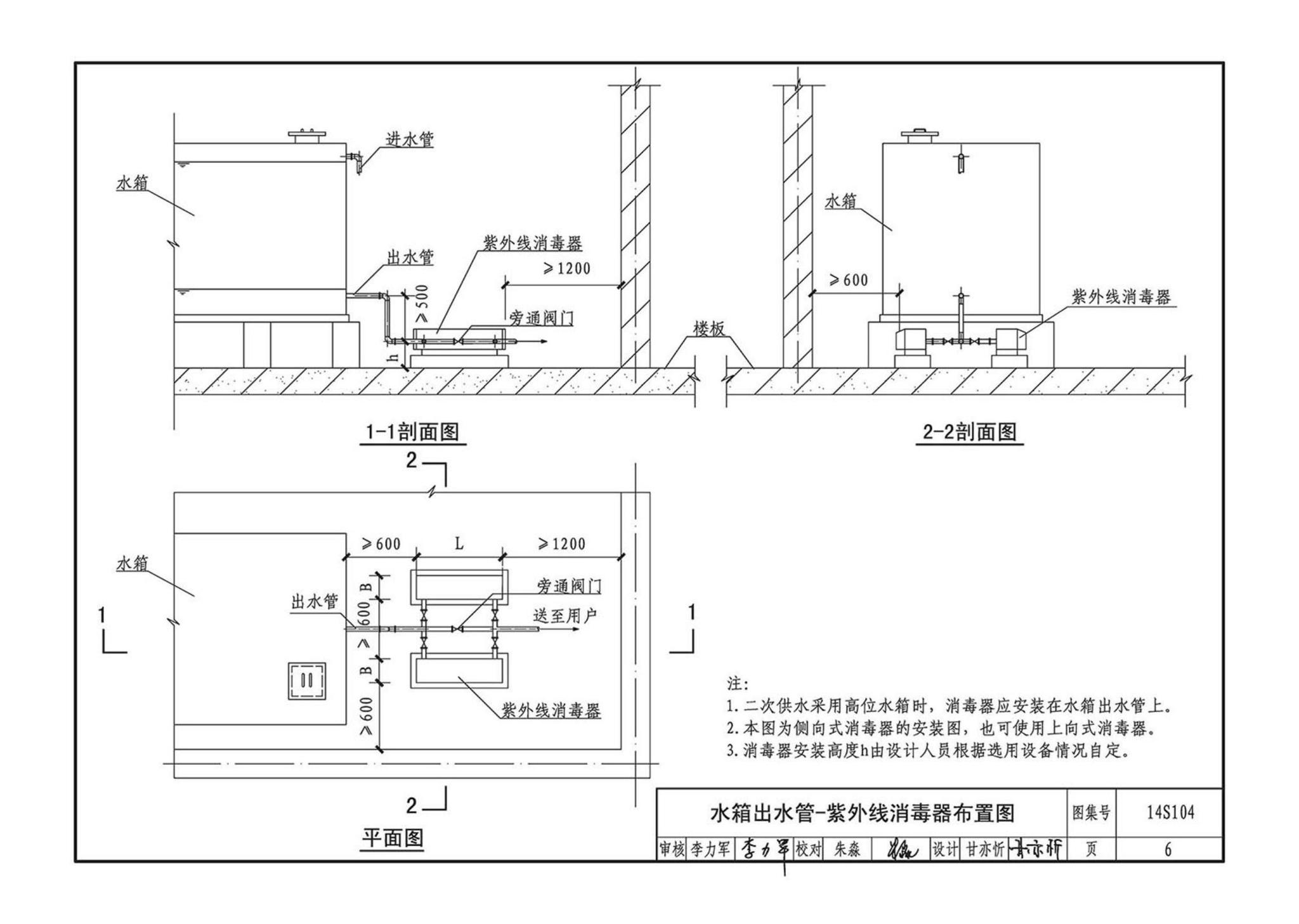 14S104--二次供水消毒设备选用及安装