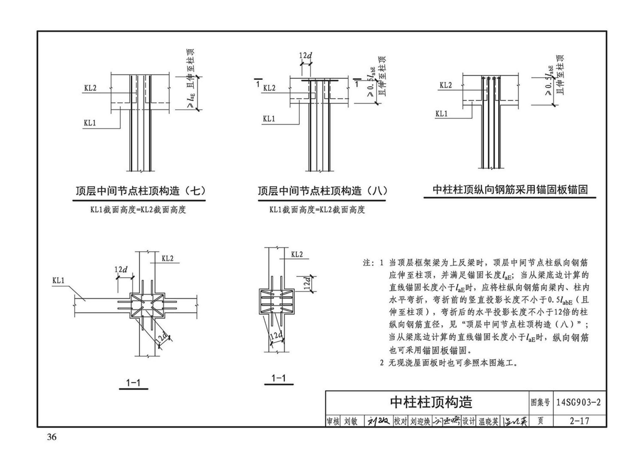 14SG903-2--混凝土结构常用施工详图（现浇混凝土框架柱、梁、剪力墙配筋构造）