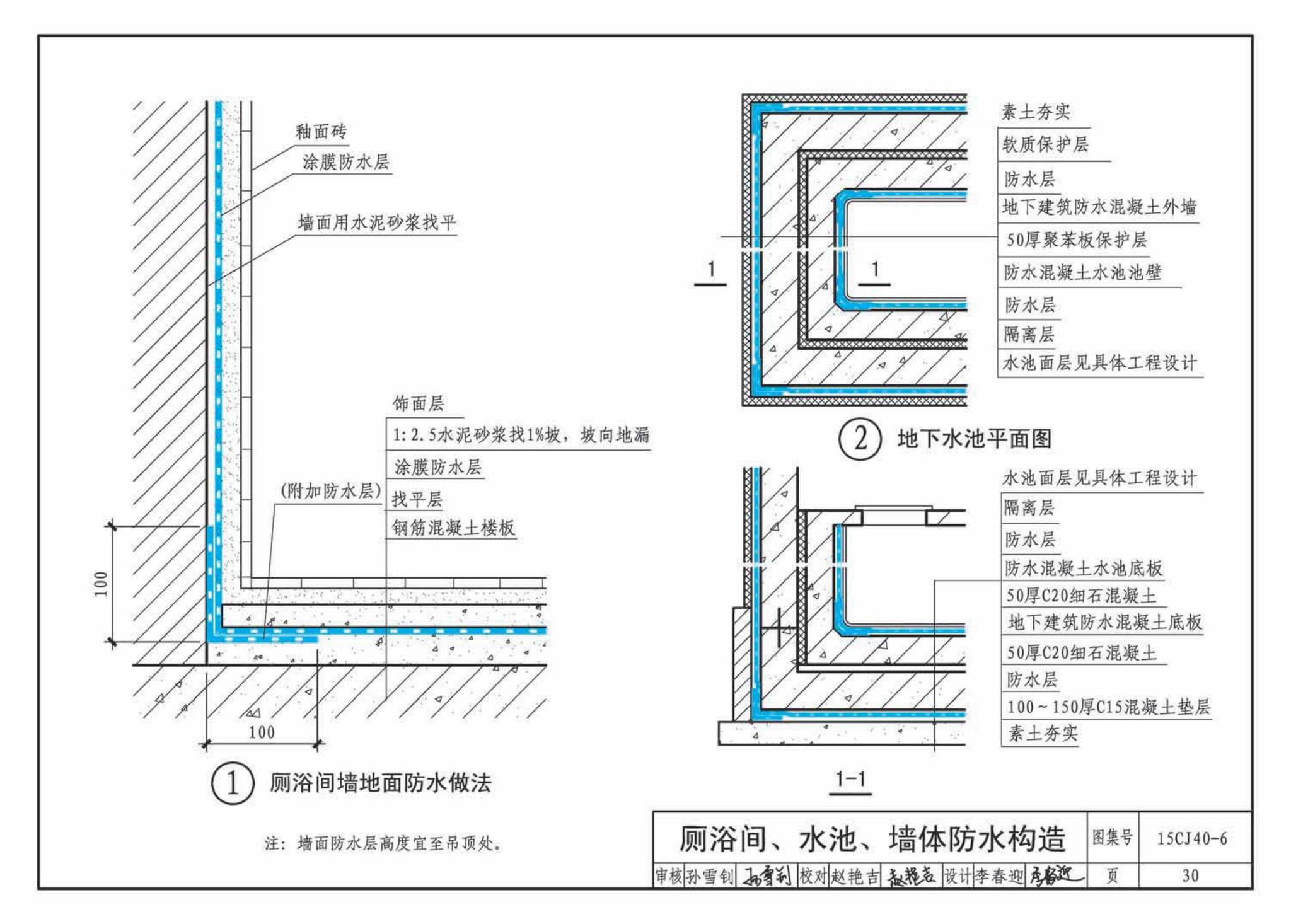 15CJ40-6--建筑防水系统构造（六）