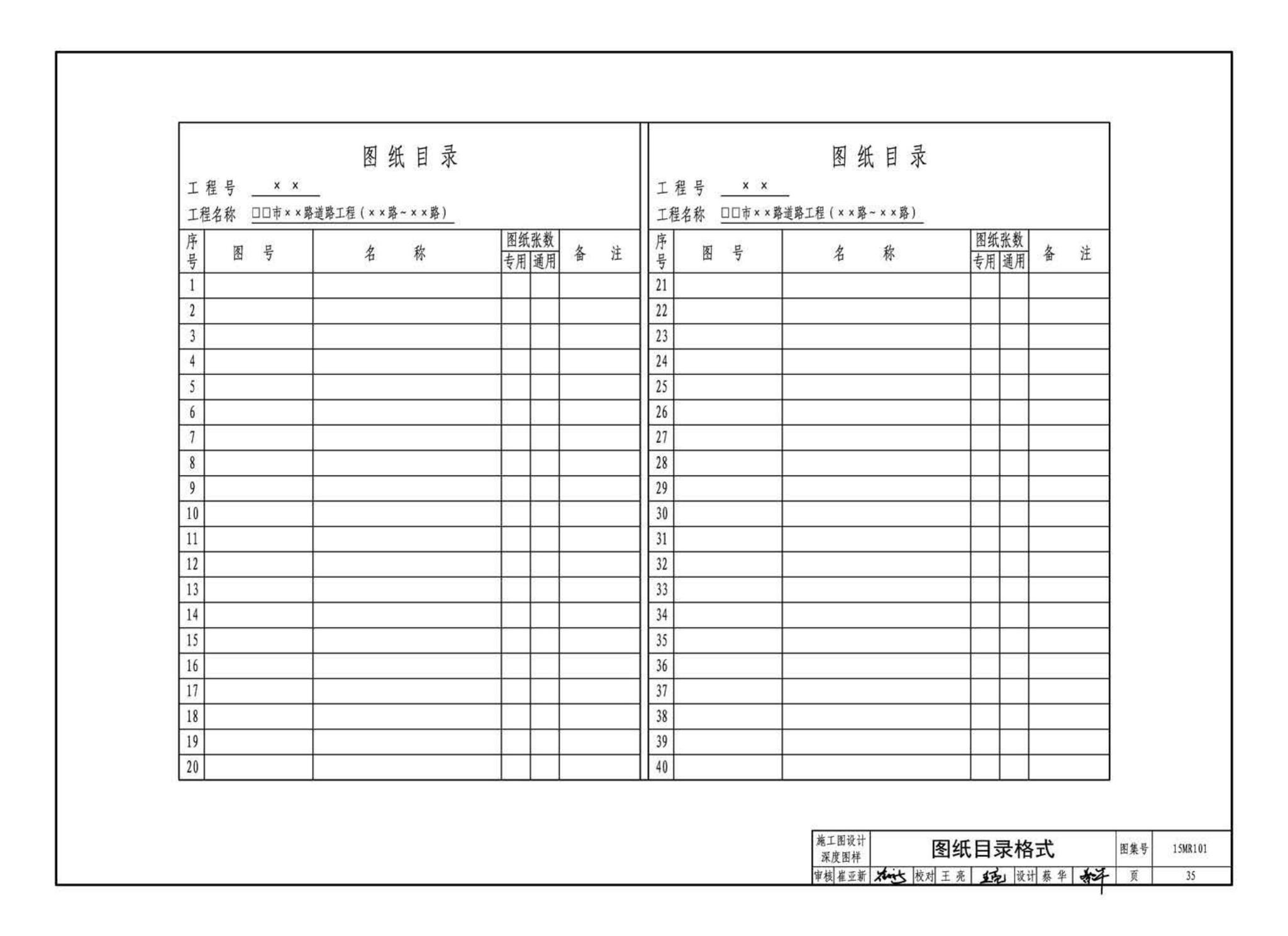 15MR101--城市道路—初步设计、施工图设计深度图样