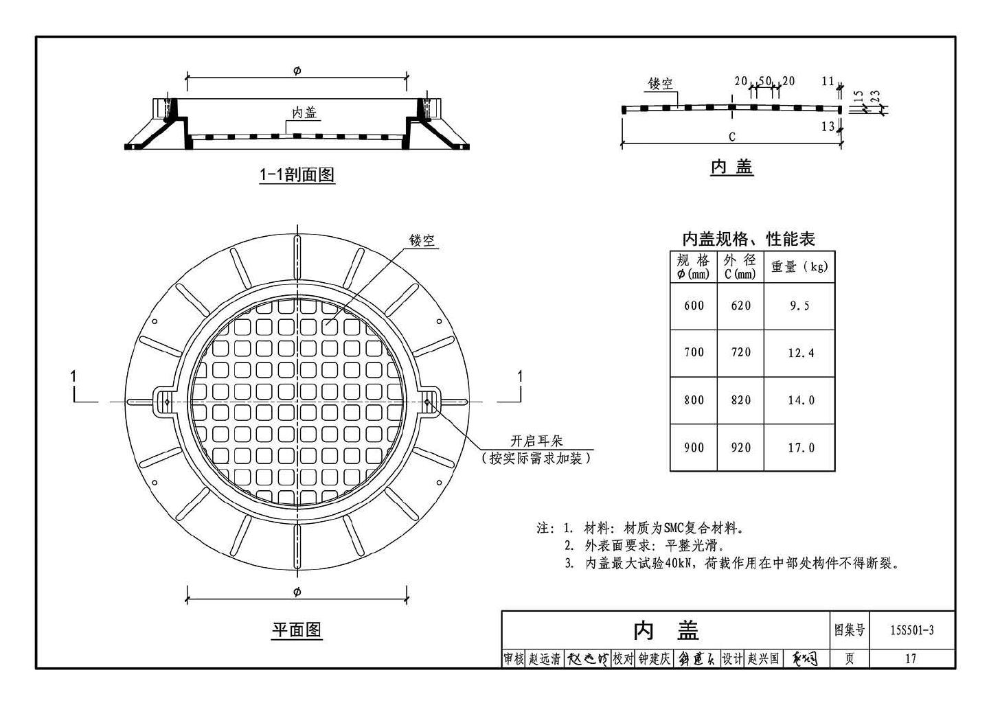 15S501-3--球墨铸铁复合树脂井盖、水箅及踏步