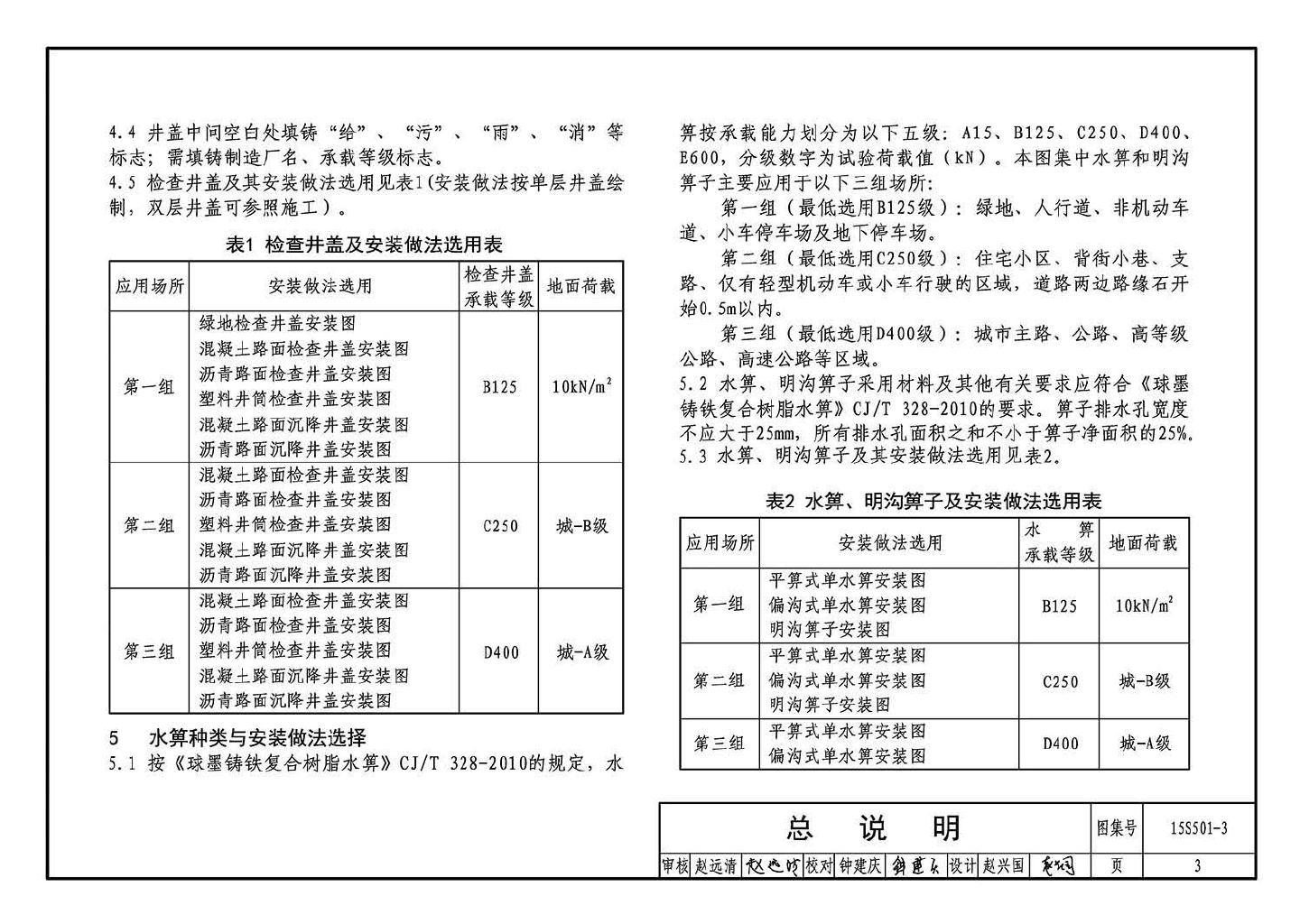 15S501-3--球墨铸铁复合树脂井盖、水箅及踏步