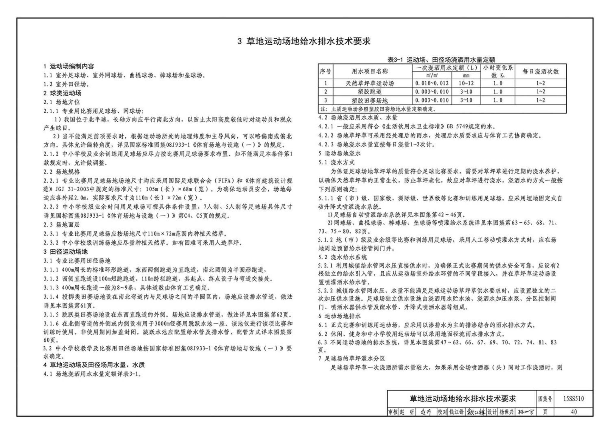 15SS510--绿地灌溉与体育场地给水排水设施