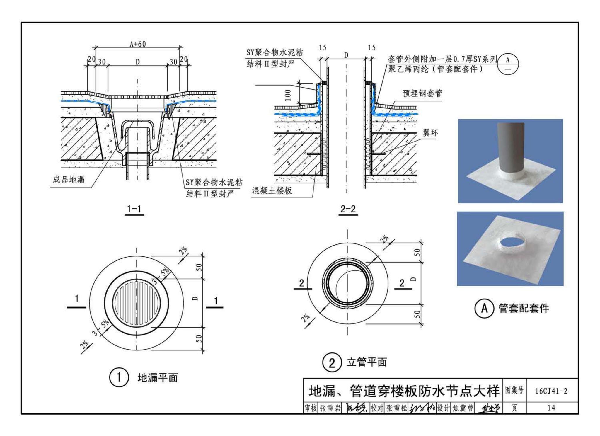 16CJ41-2--SY聚乙烯丙纶卷材复合防水构造