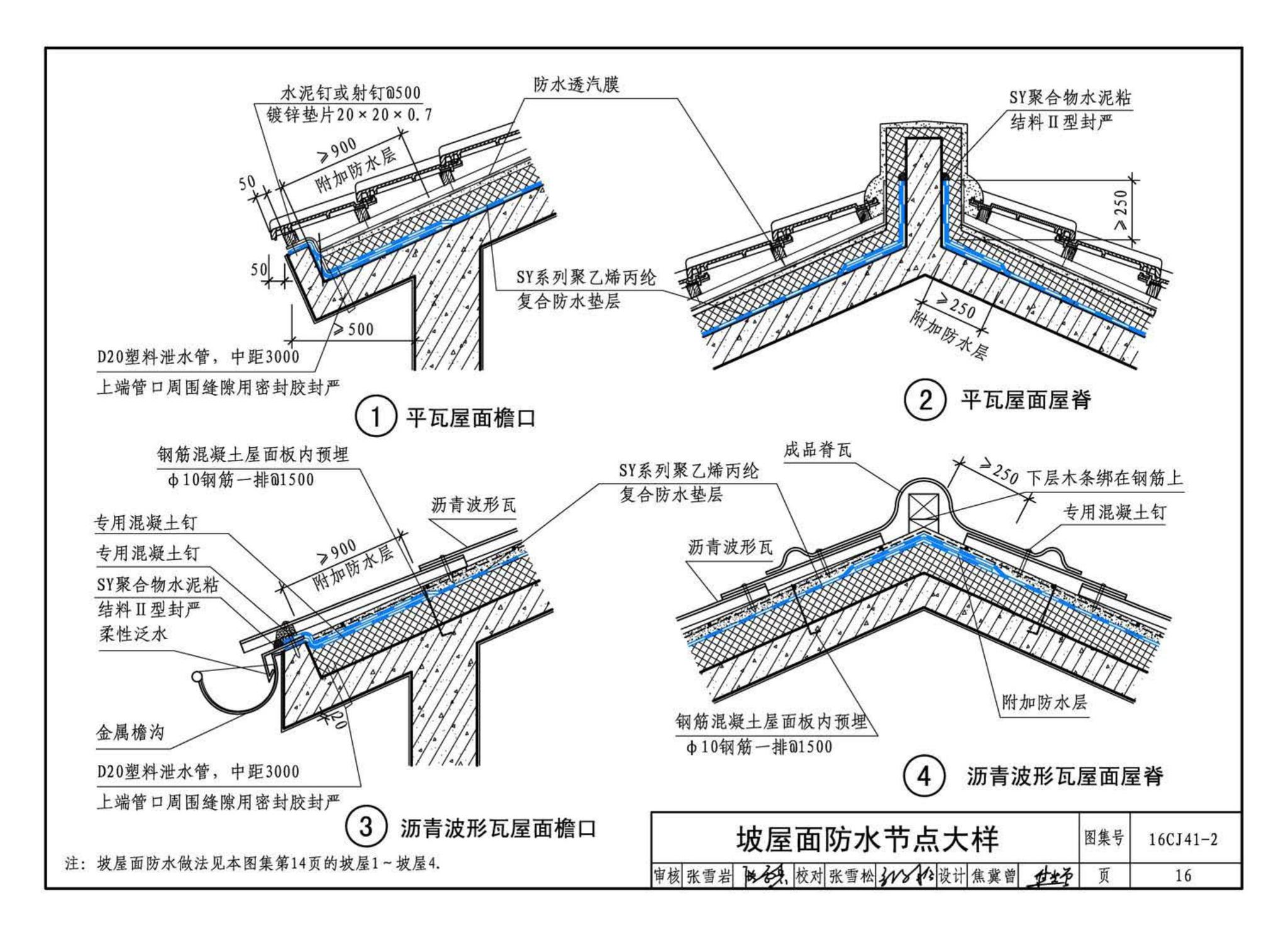 16CJ41-2--SY聚乙烯丙纶卷材复合防水构造