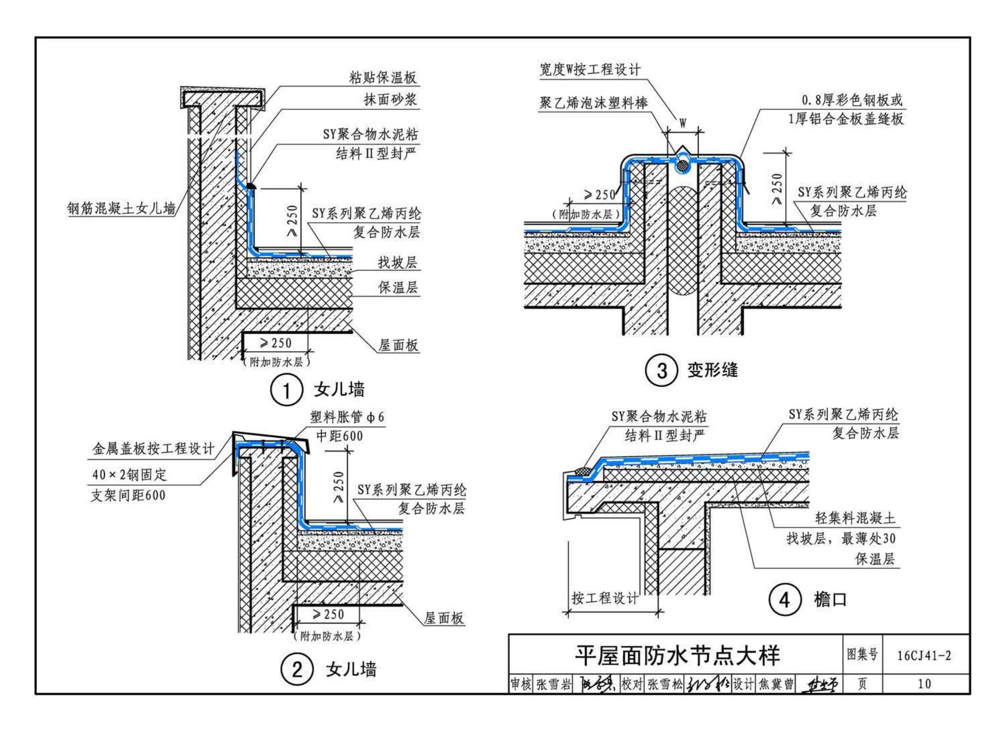 16CJ41-2--SY聚乙烯丙纶卷材复合防水构造