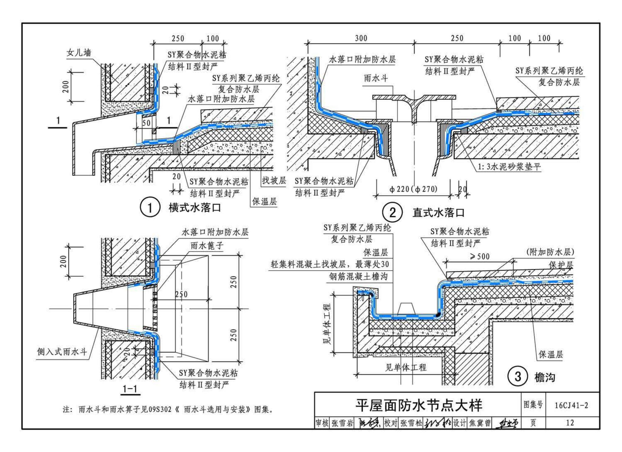 16CJ41-2--SY聚乙烯丙纶卷材复合防水构造