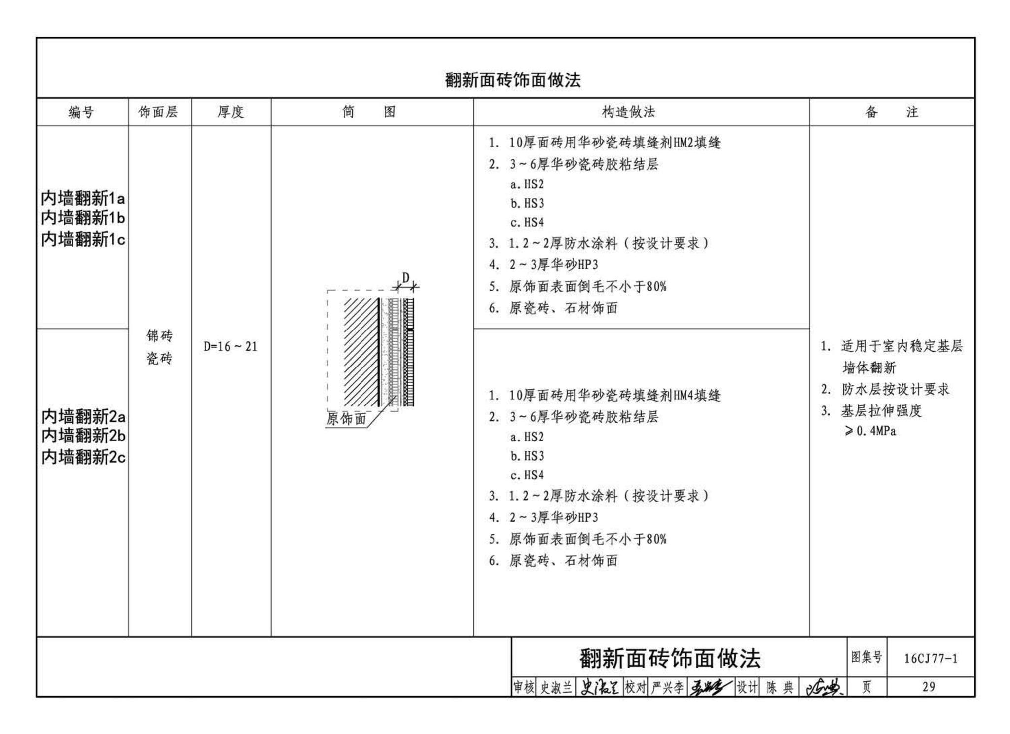 16CJ77-1--瓷砖胶铺贴系统（陶瓷砖与石材）构造