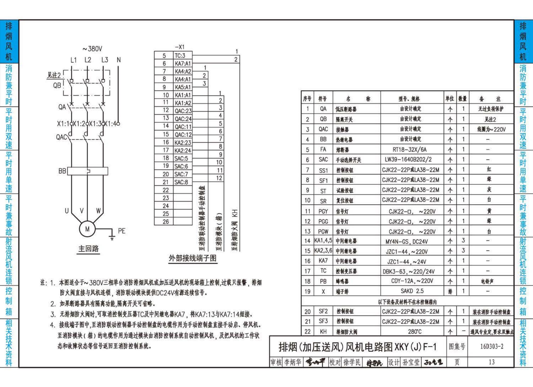 16D303-2--常用风机控制电路图