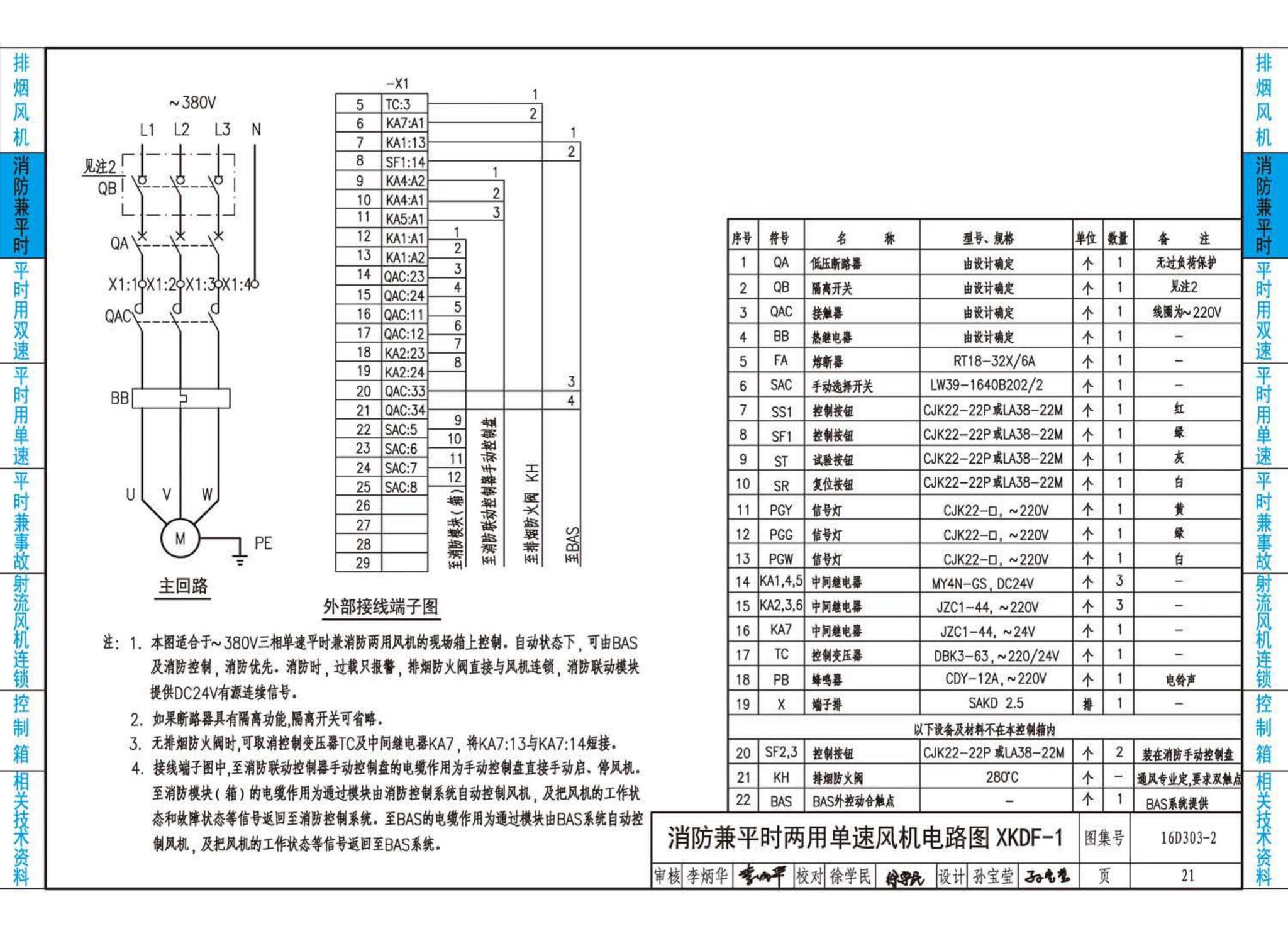 16D303-2--常用风机控制电路图