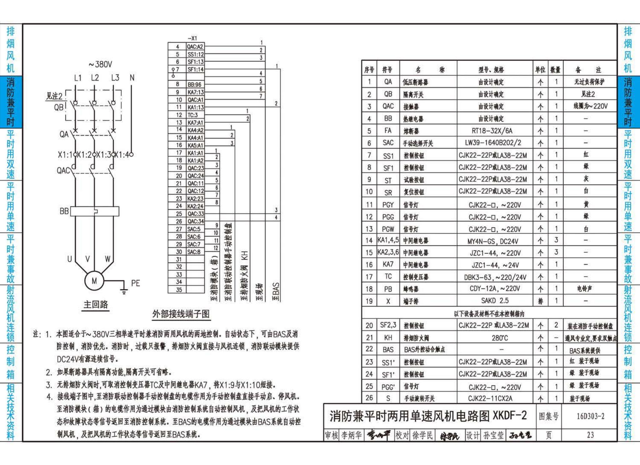 16D303-2--常用风机控制电路图