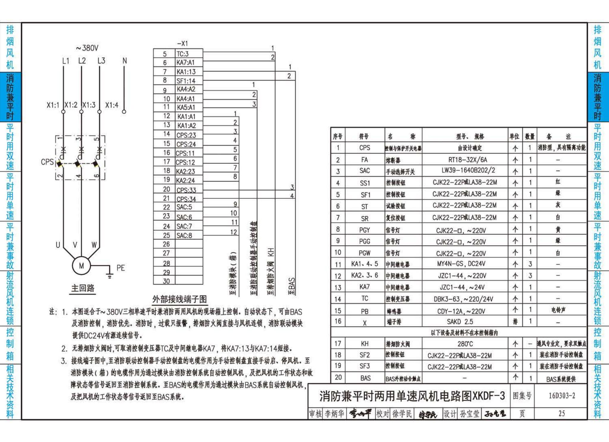 16D303-2--常用风机控制电路图