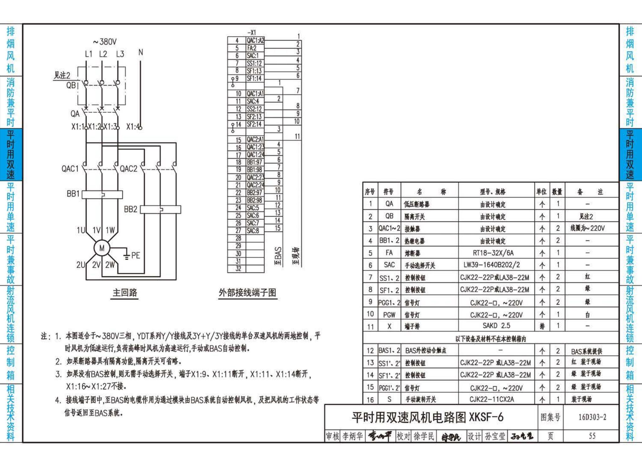 16D303-2--常用风机控制电路图