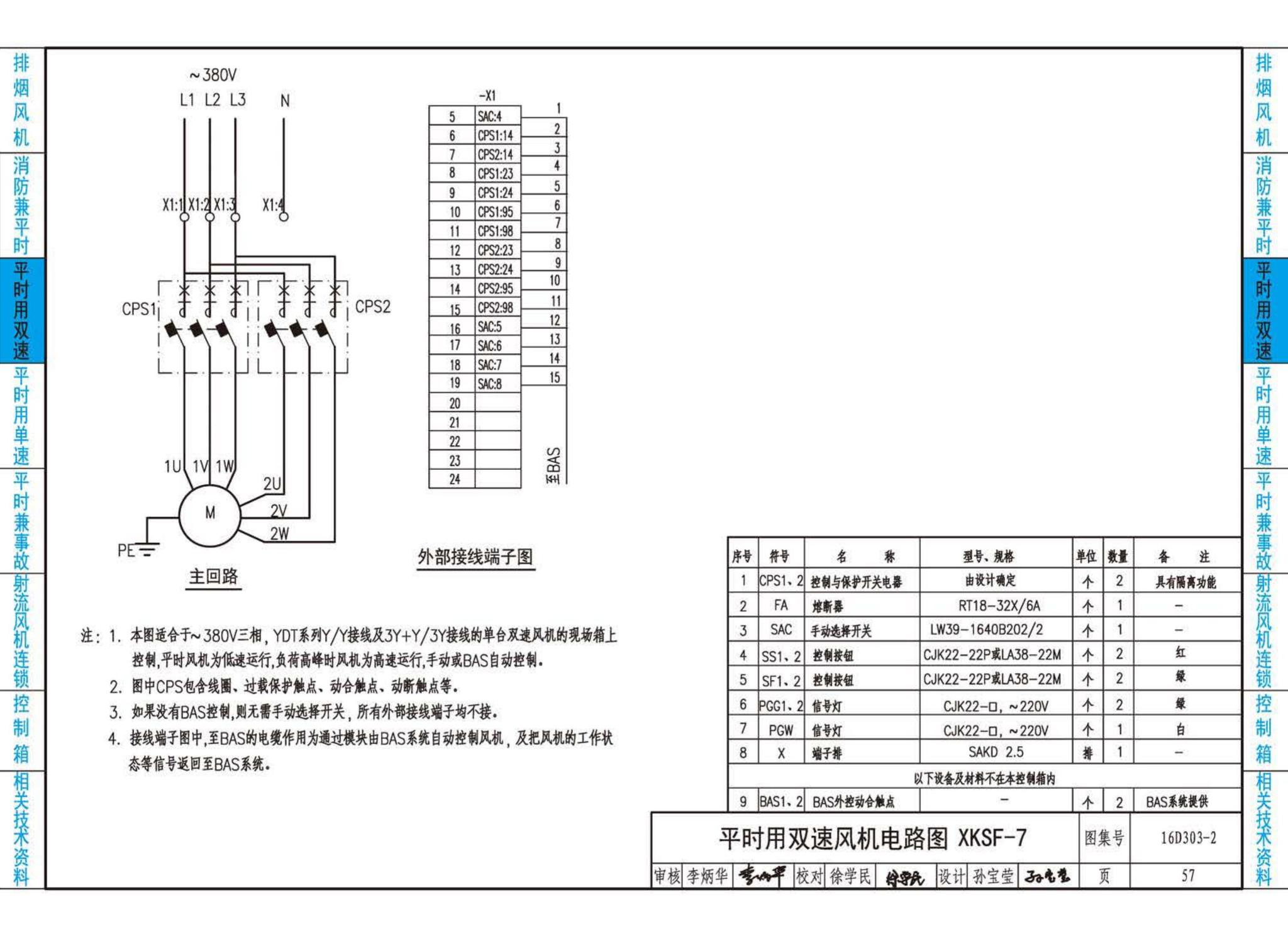 16D303-2--常用风机控制电路图