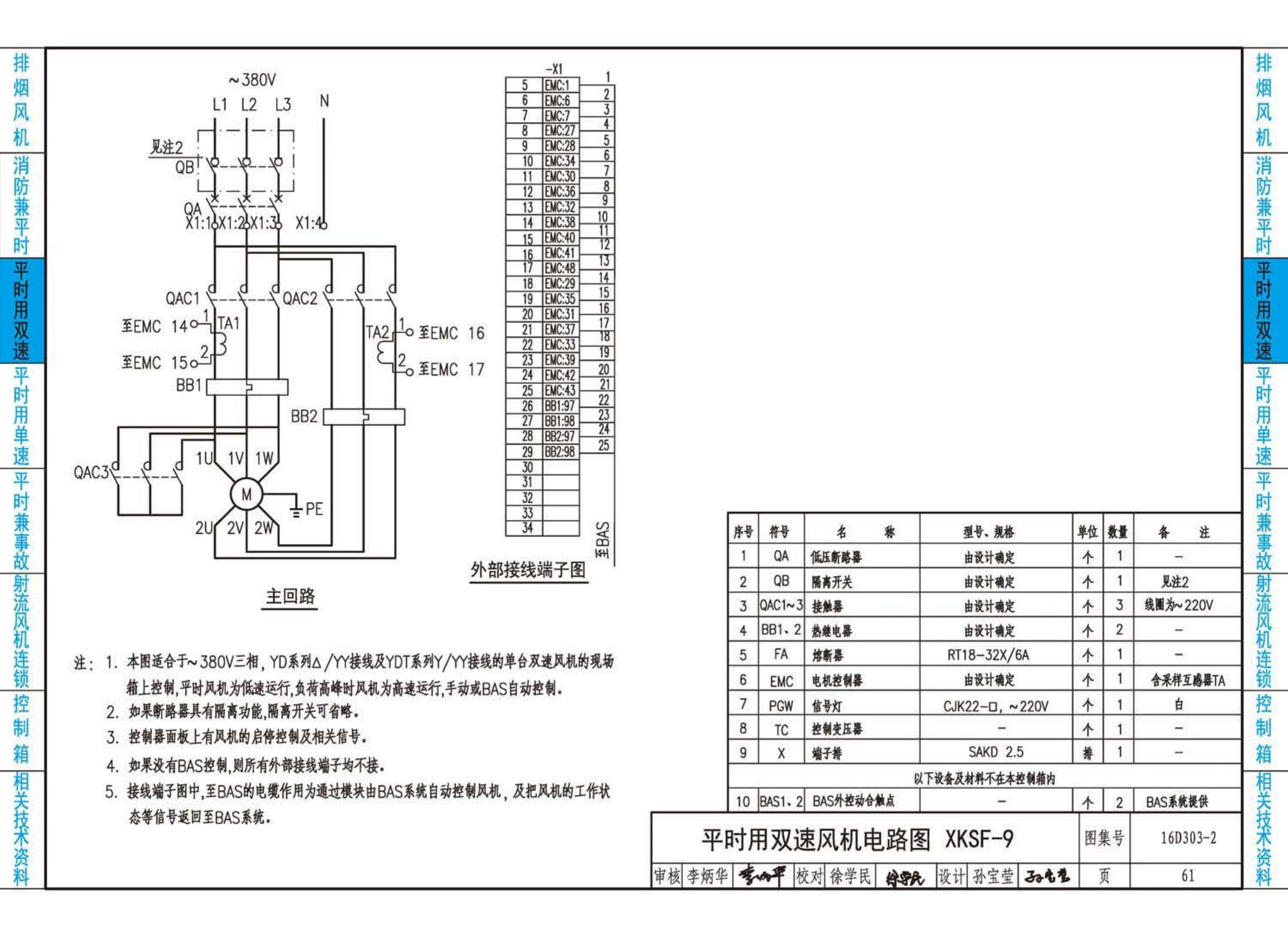 16D303-2--常用风机控制电路图