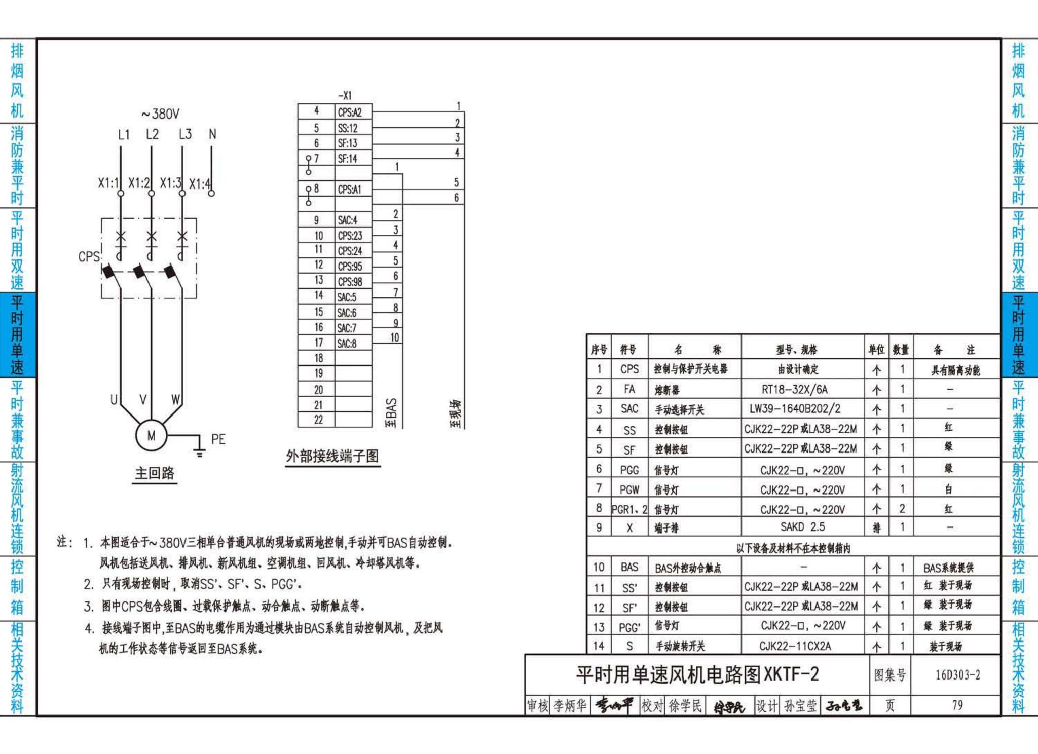 16D303-2--常用风机控制电路图