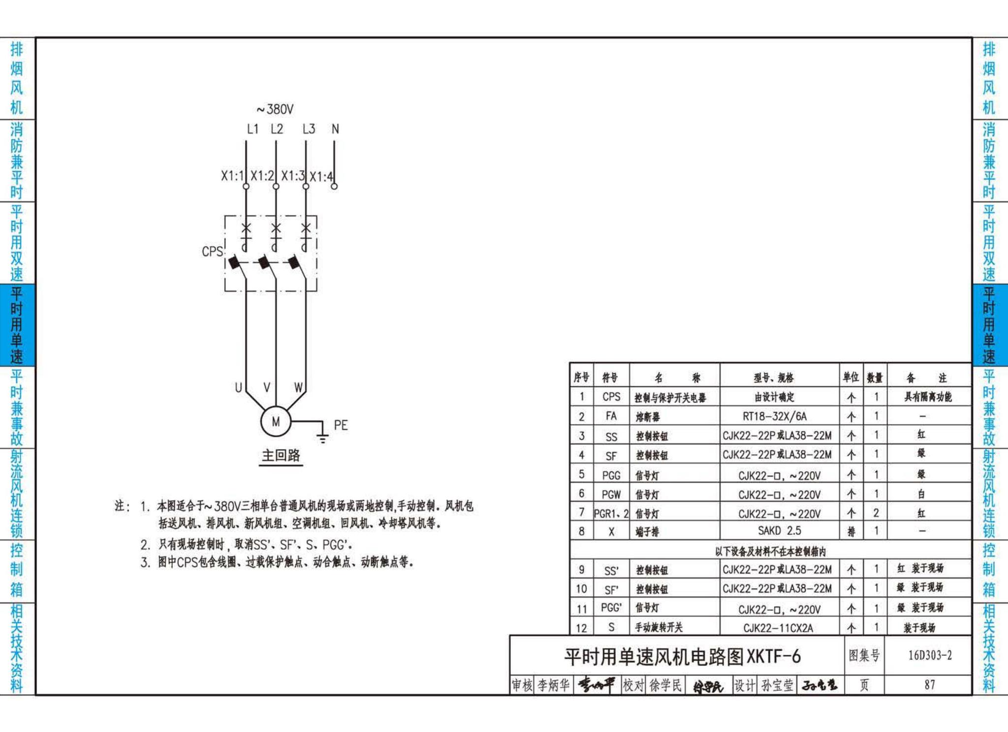 16D303-2--常用风机控制电路图