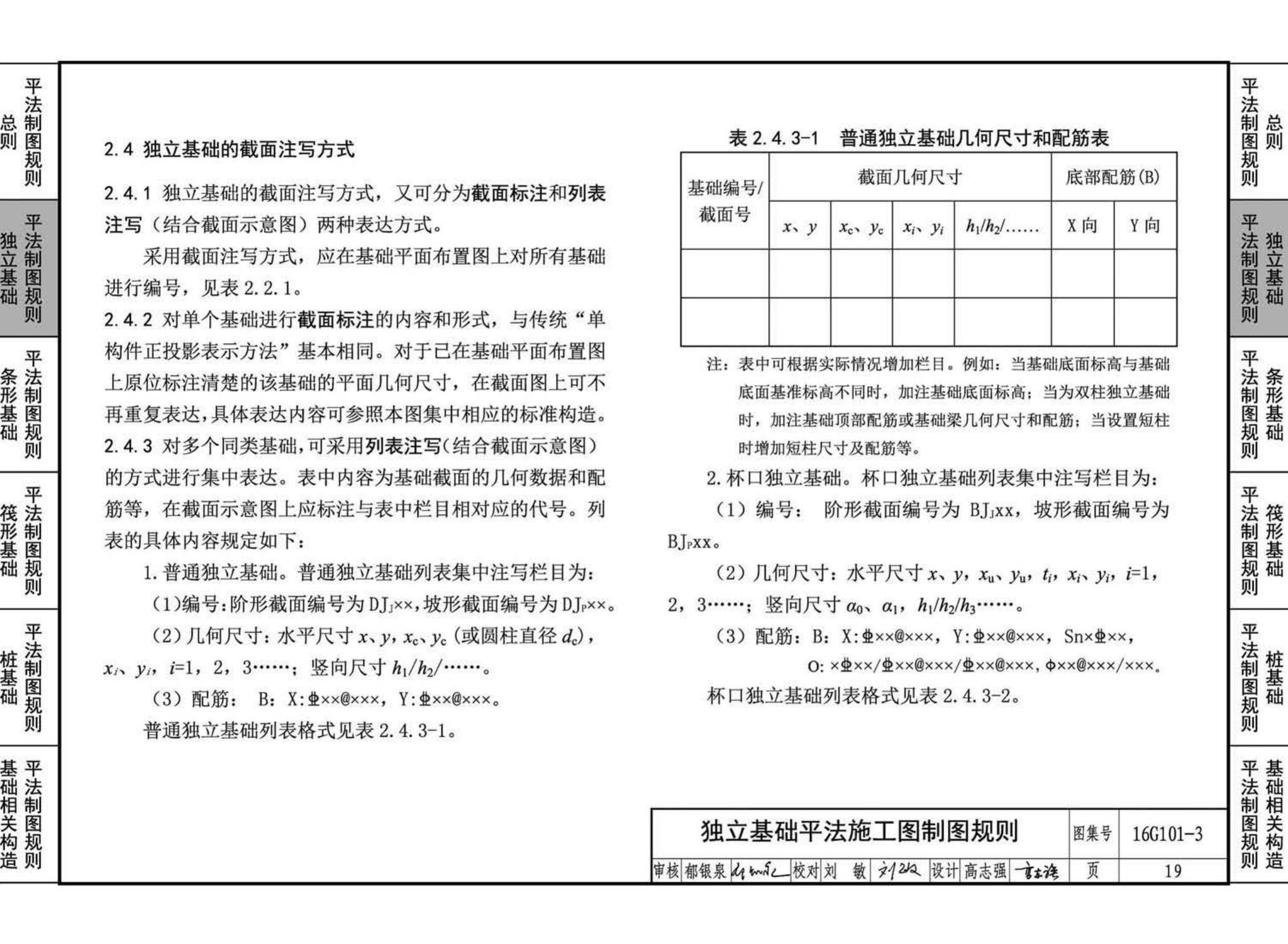 16G101-3--混凝土结构施工图平面整体表示方法制图规则和构造详图（独立基础、条形基础、筏形基础、桩基础)