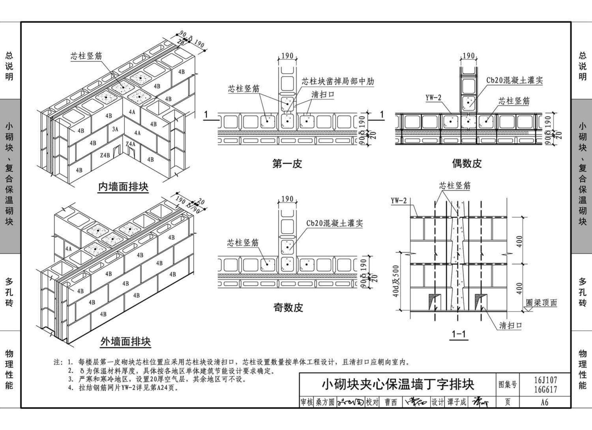 16G617、16J107--夹心保温墙建筑与结构构造