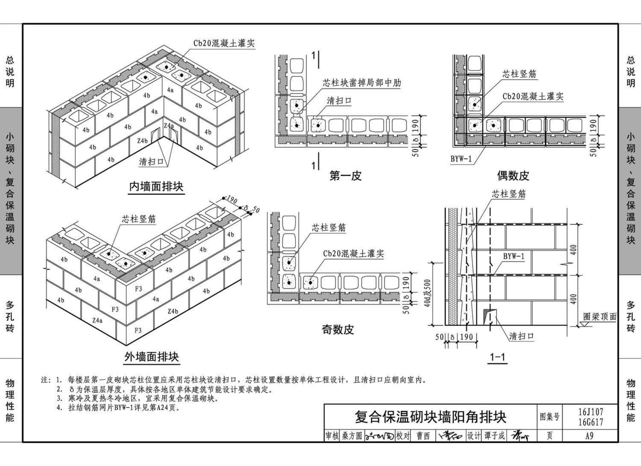 16G617、16J107--夹心保温墙建筑与结构构造