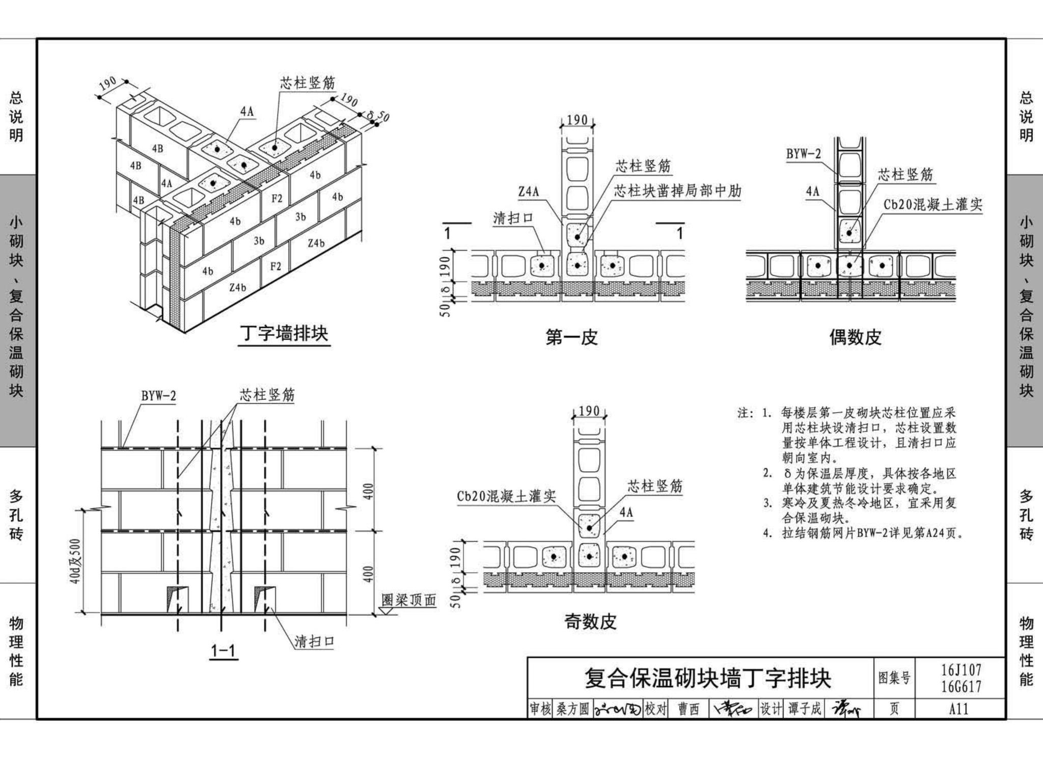 16G617、16J107--夹心保温墙建筑与结构构造