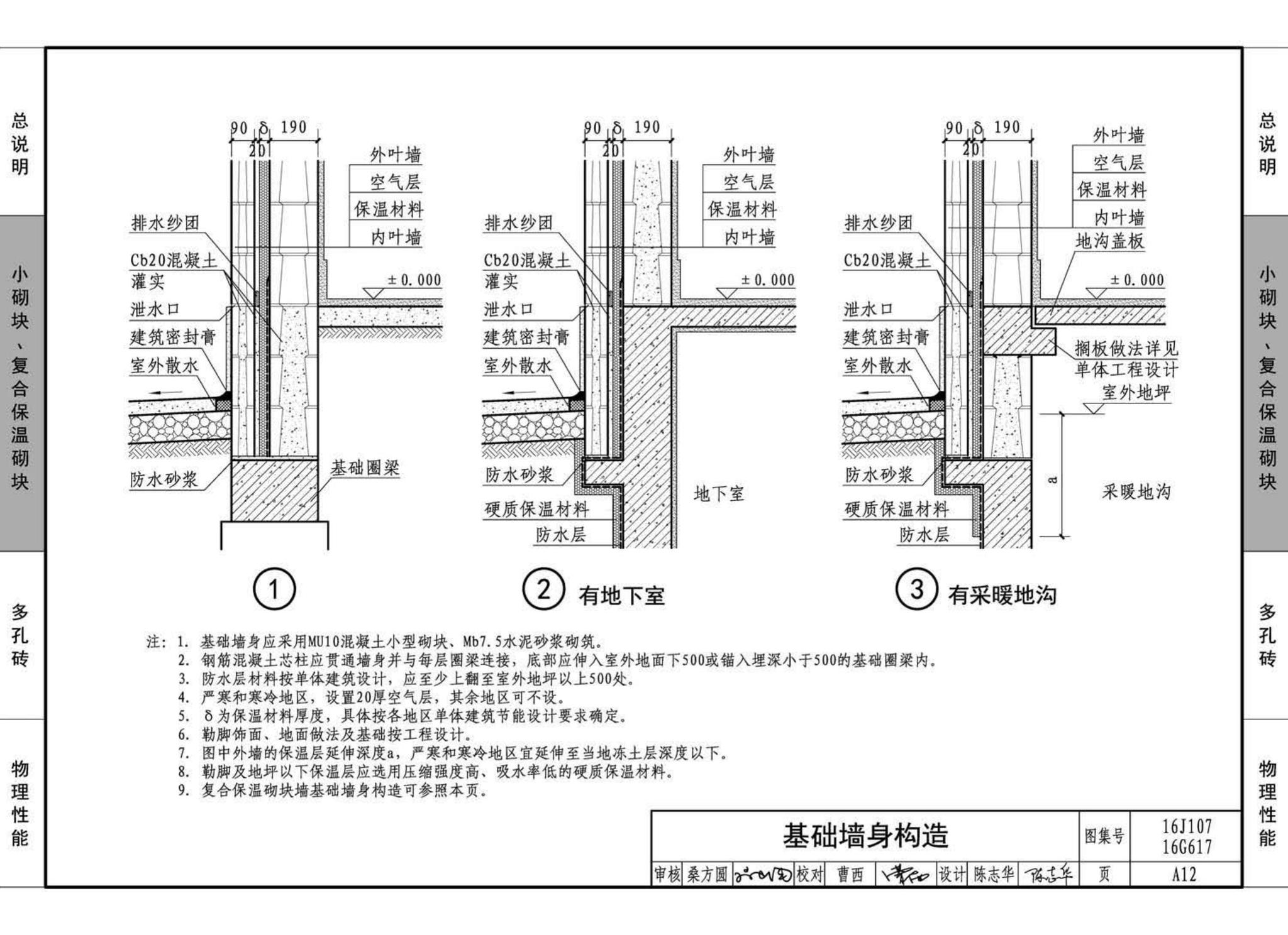 16G617、16J107--夹心保温墙建筑与结构构造