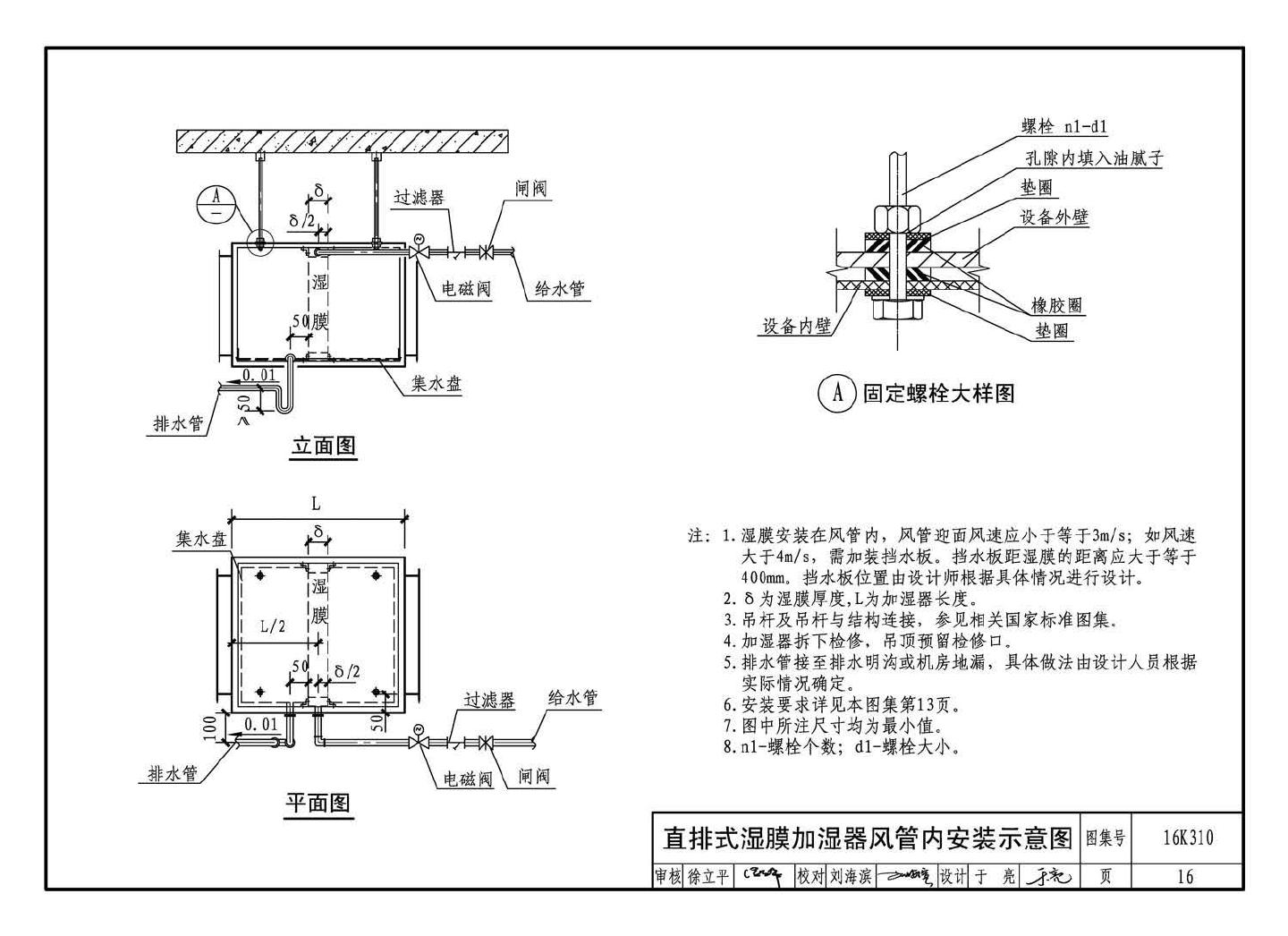 16K310--空调系统用加湿装置选用与安装