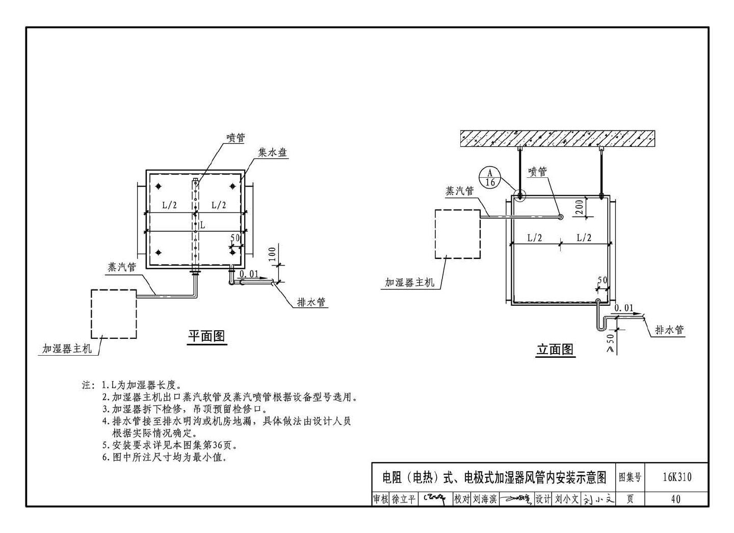 16K310--空调系统用加湿装置选用与安装