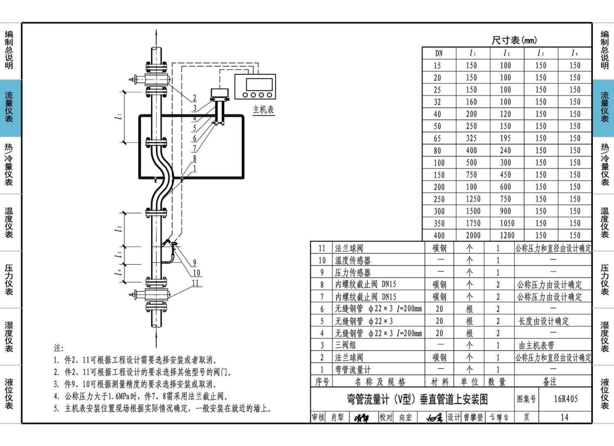 16R405--暖通动力常用仪表安装