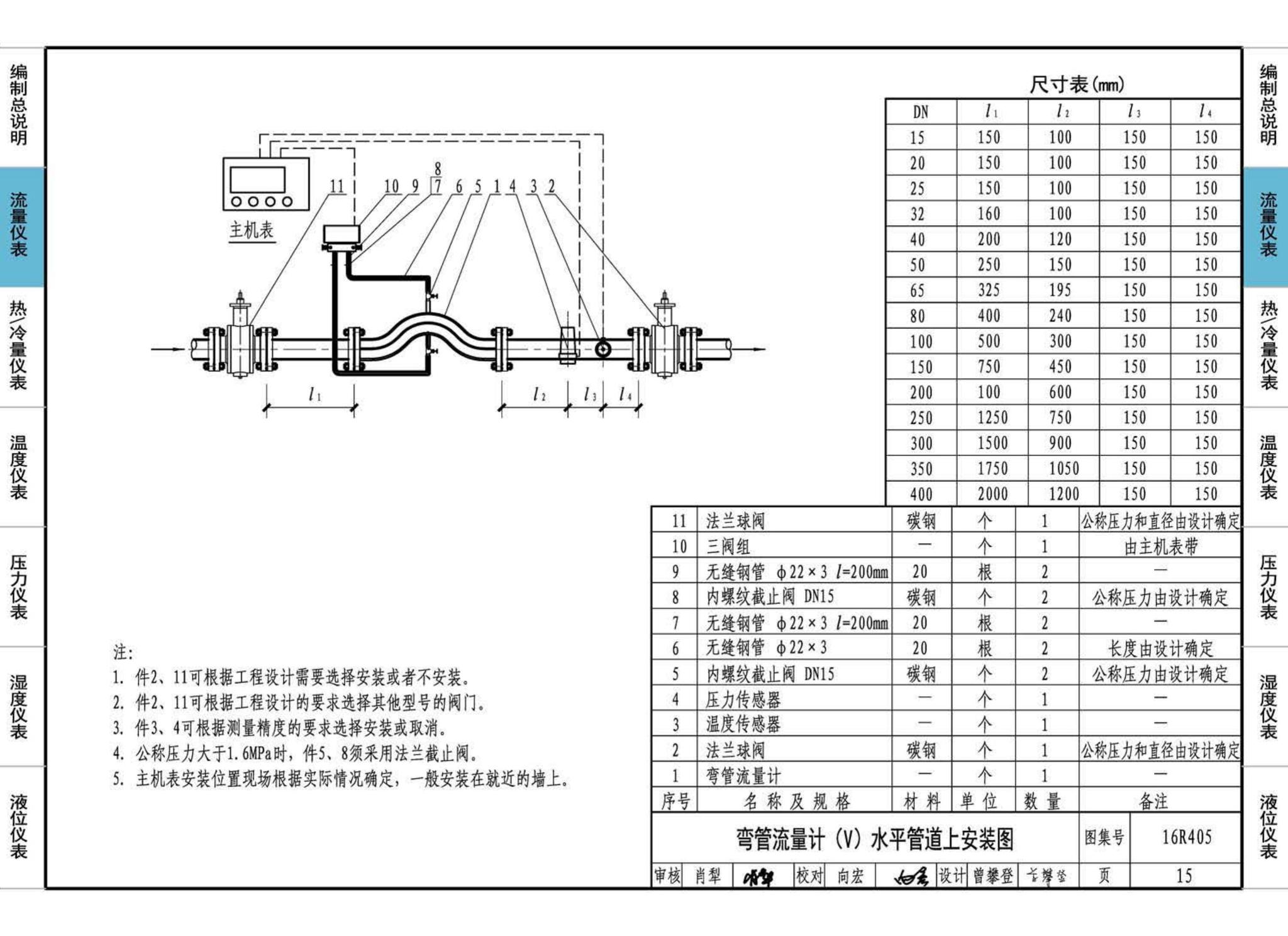 16R405--暖通动力常用仪表安装