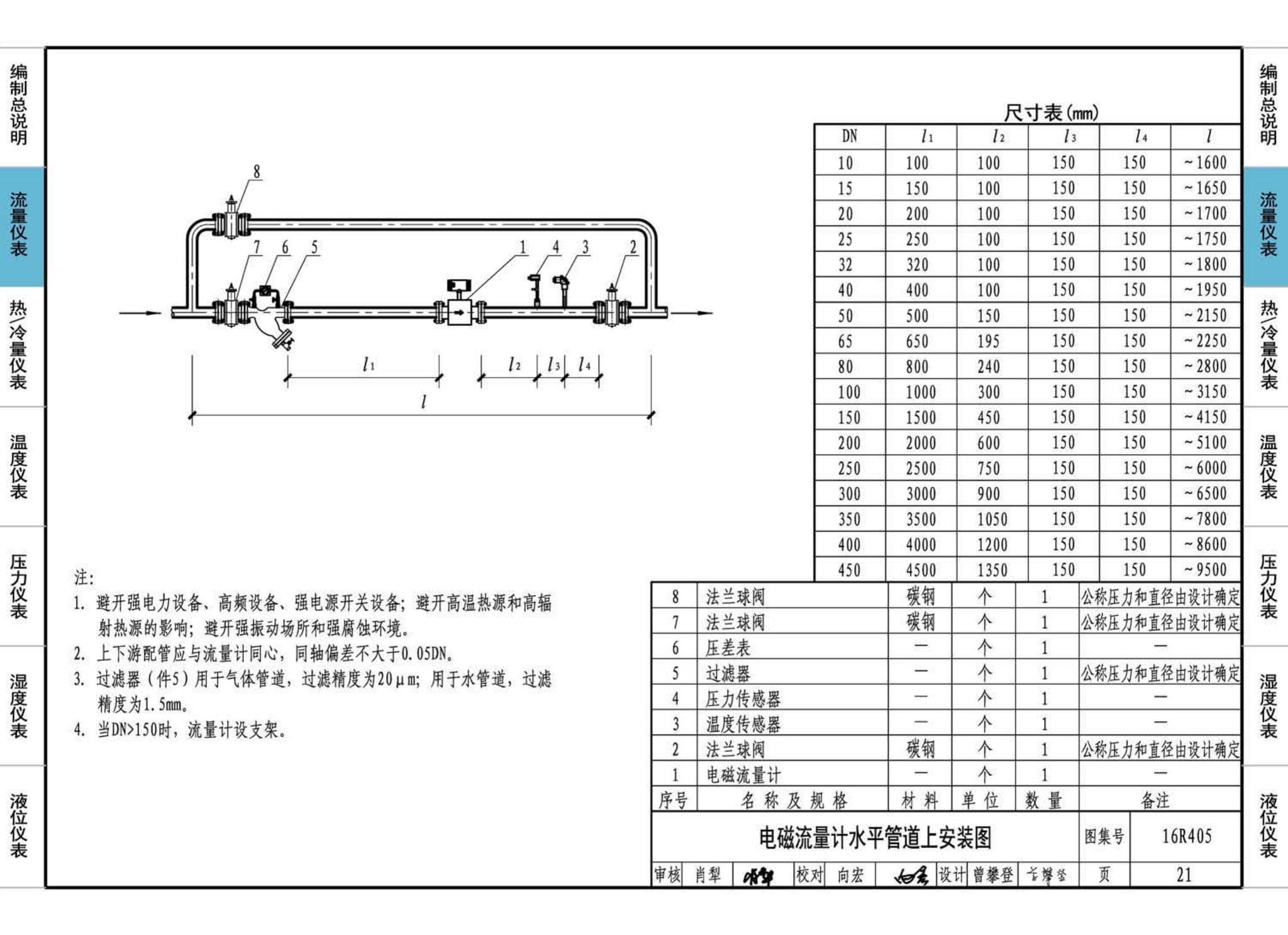 16R405--暖通动力常用仪表安装