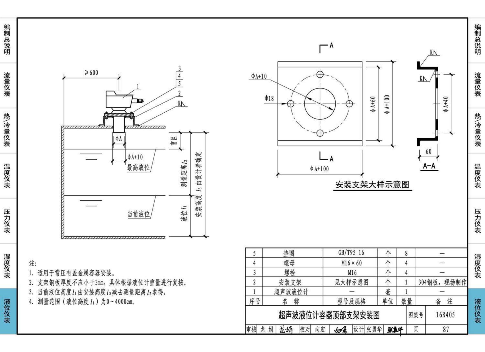 16R405--暖通动力常用仪表安装