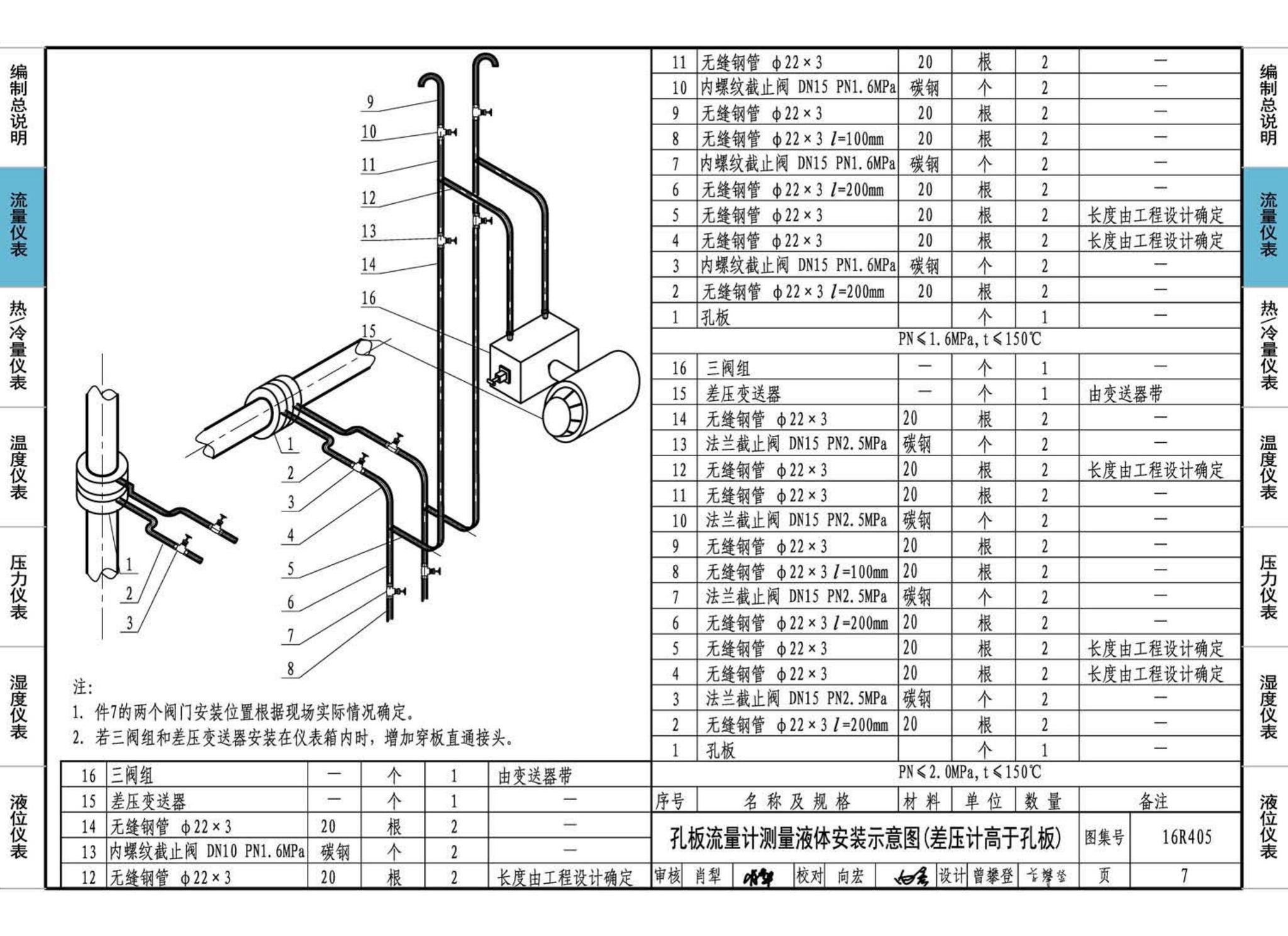 16R405--暖通动力常用仪表安装