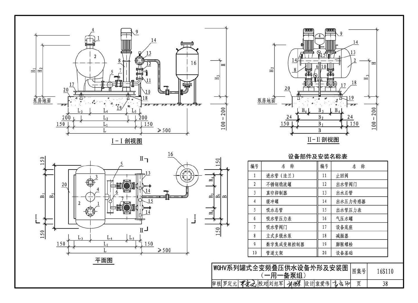 16S110--数字集成全变频叠压供水设备选用与安装