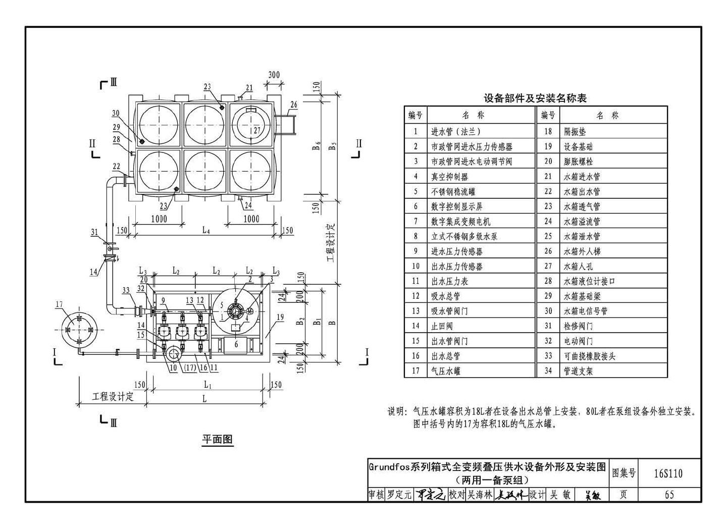 16S110--数字集成全变频叠压供水设备选用与安装