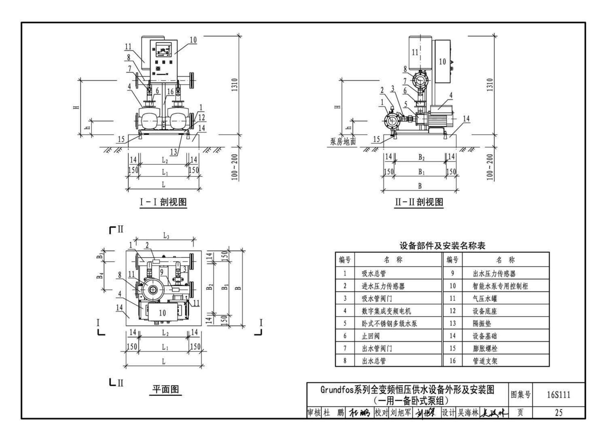 16S111--变频调速供水设备选用与安装