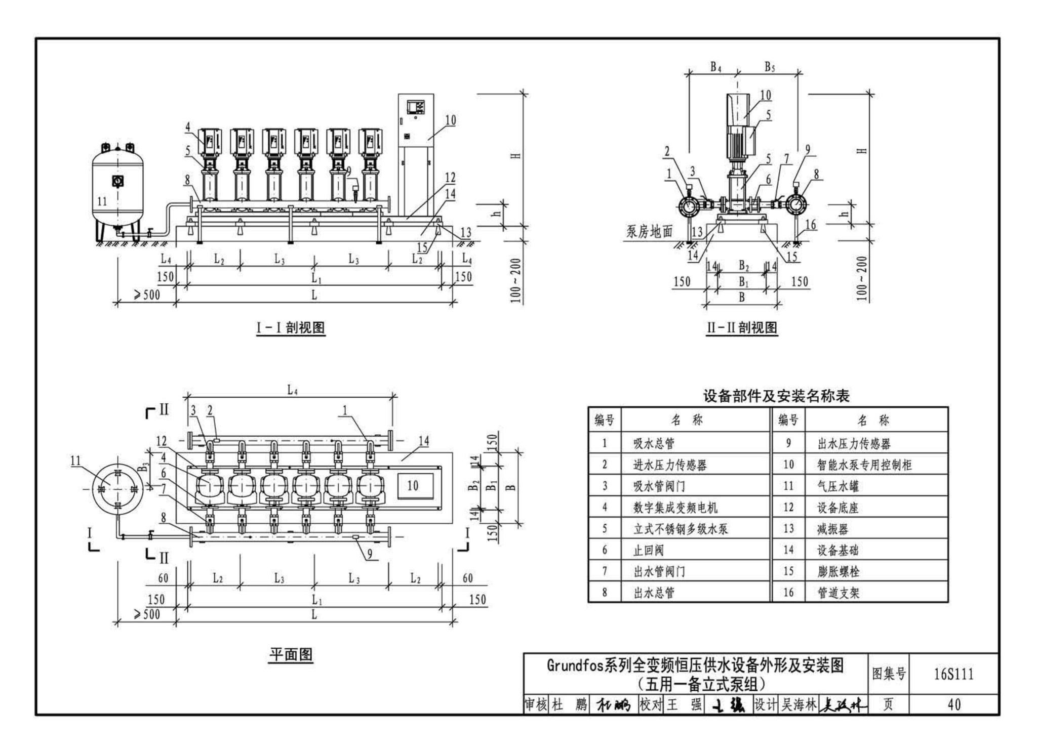 16S111--变频调速供水设备选用与安装