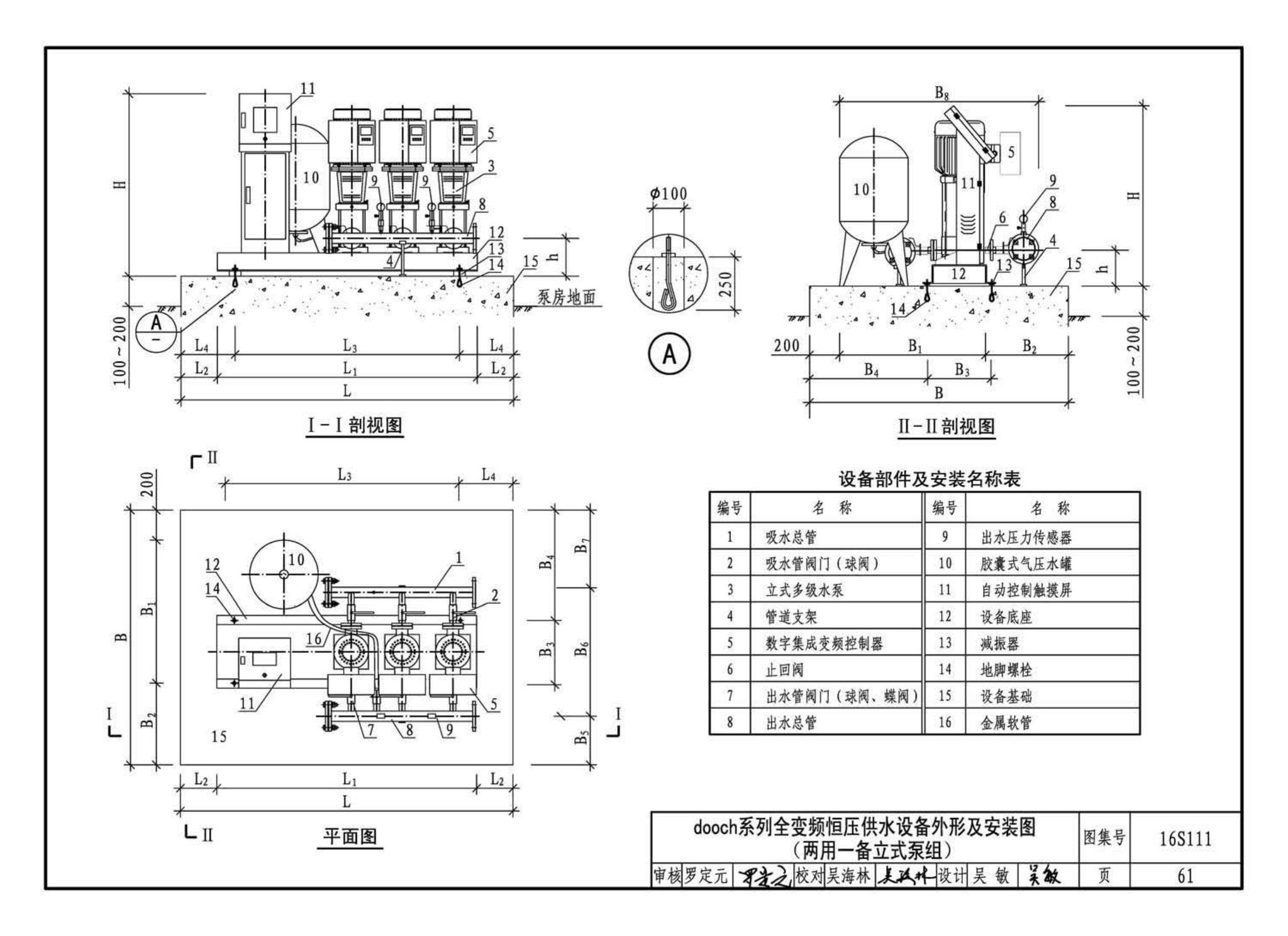 16S111--变频调速供水设备选用与安装