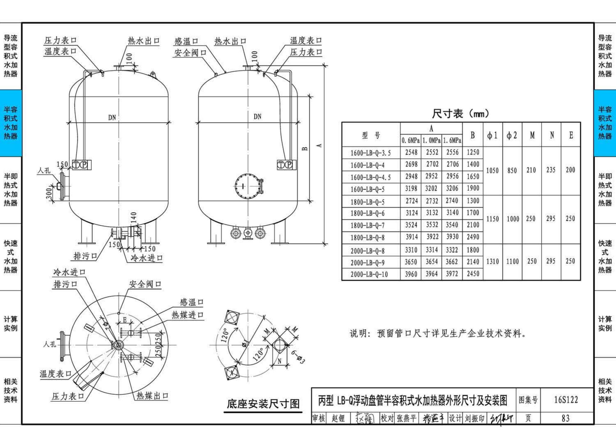 16S122--水加热器选用及安装