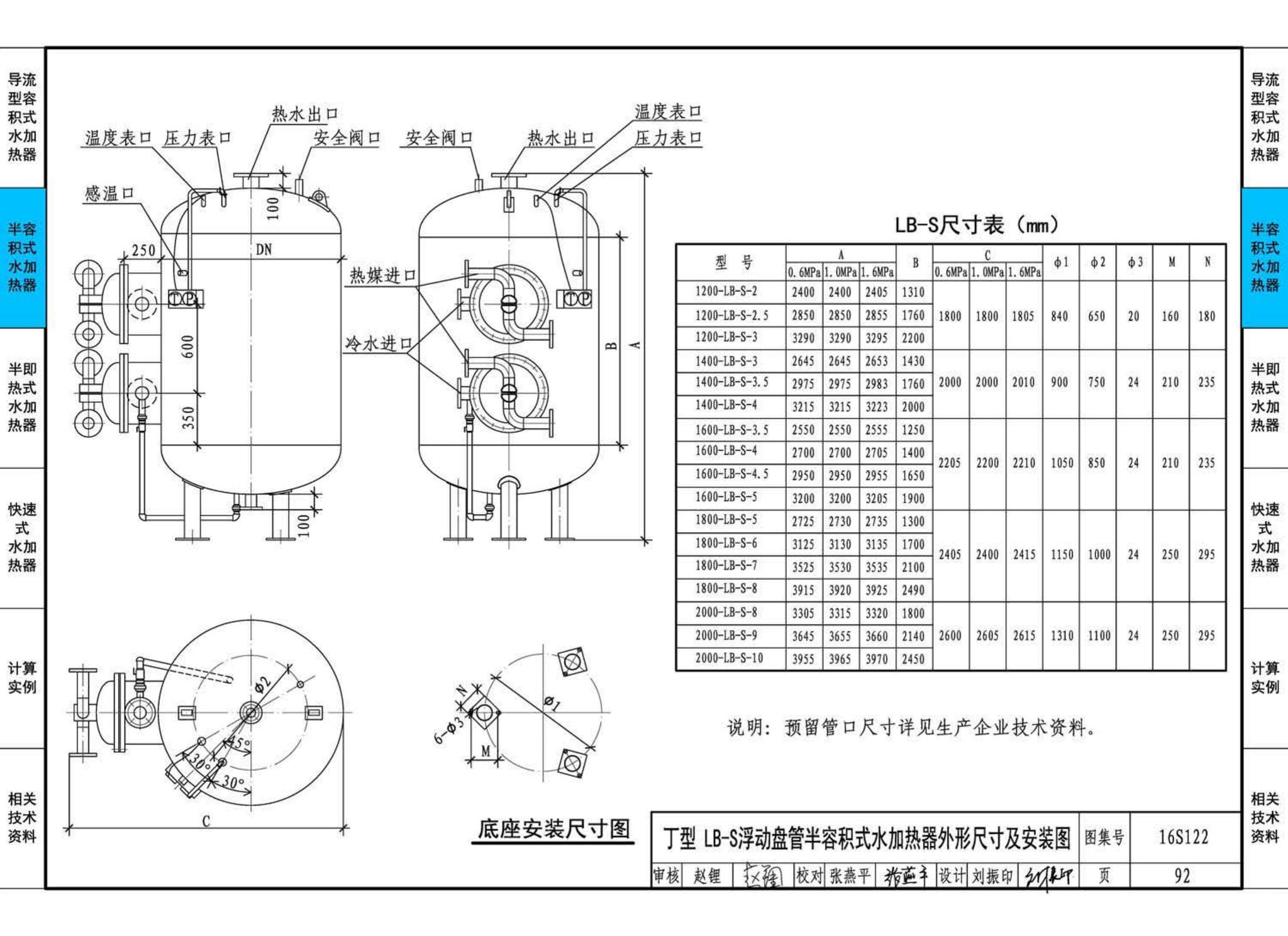 16S122--水加热器选用及安装