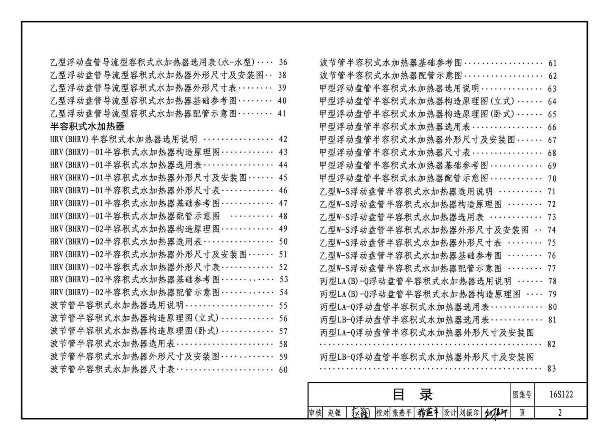 16S122--水加热器选用及安装