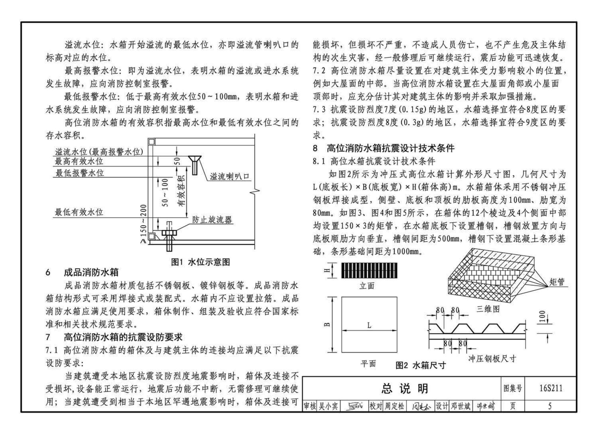 16S211--高位消防贮水箱选用及安装