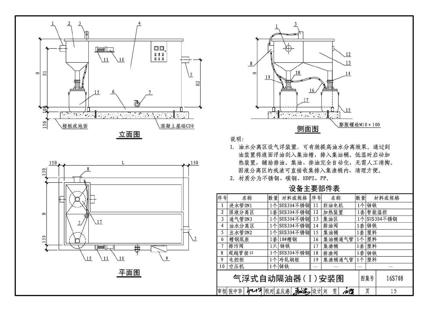 16S708--餐饮废水隔油设备选用与安装