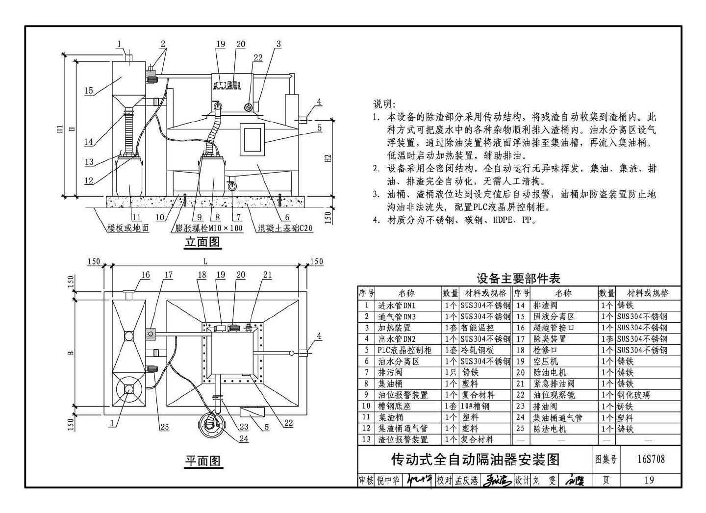 16S708--餐饮废水隔油设备选用与安装