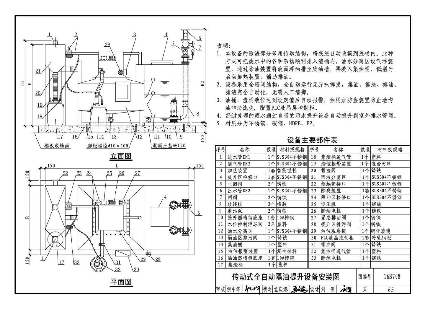 16S708--餐饮废水隔油设备选用与安装